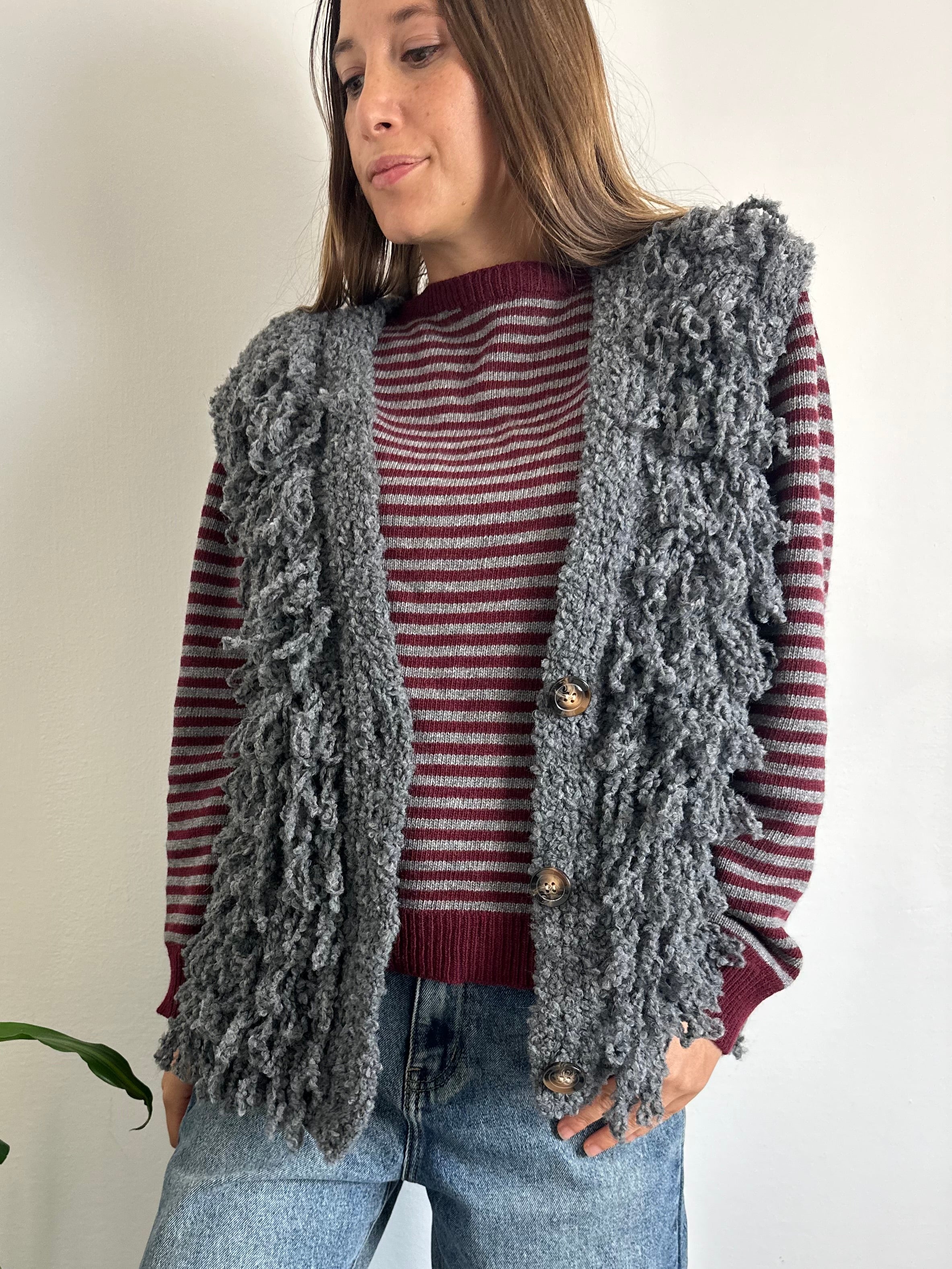GILET misto LANA-ALPACA GRIGIO