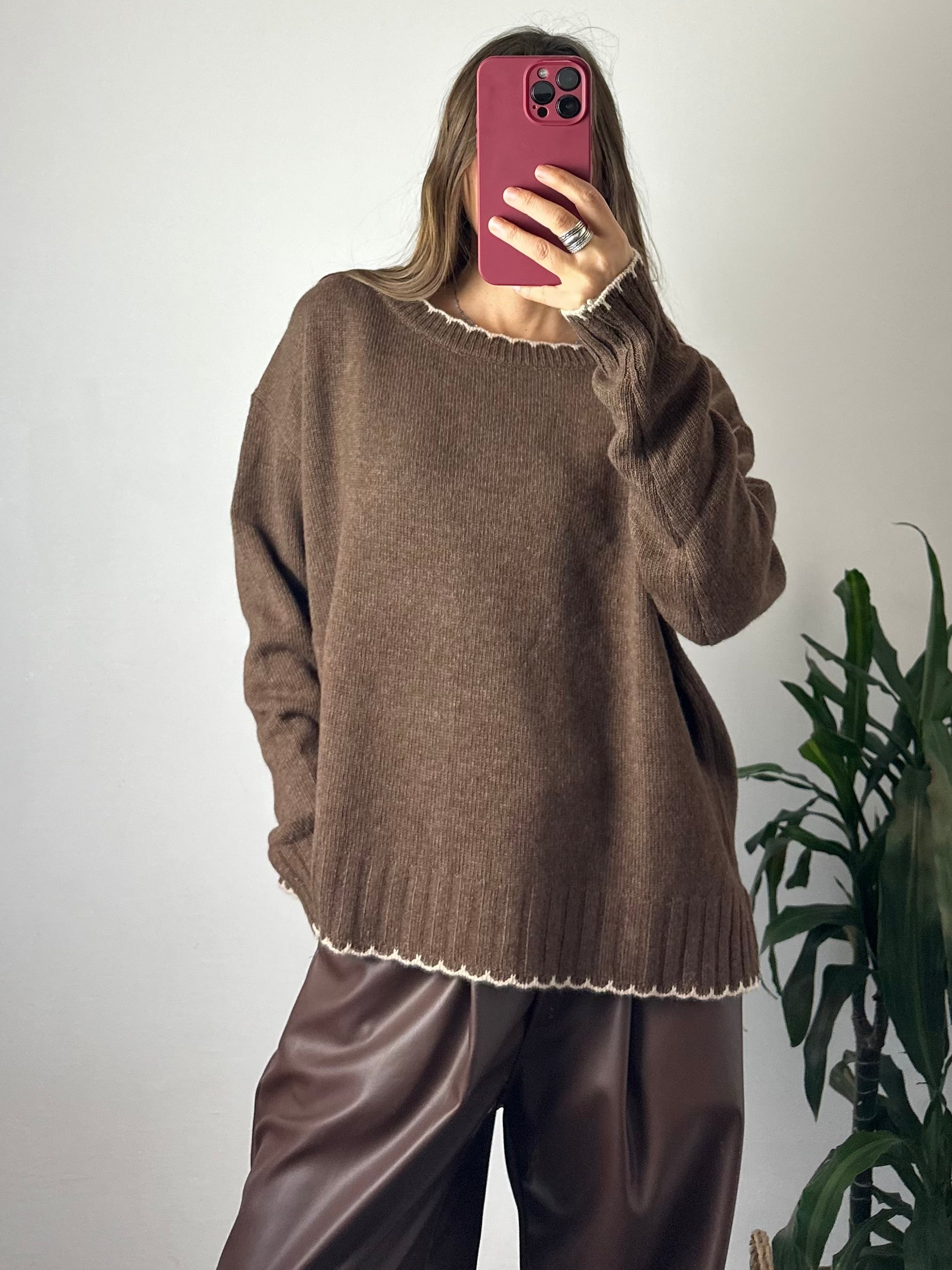 MAGLIONE in LANA MARRONE