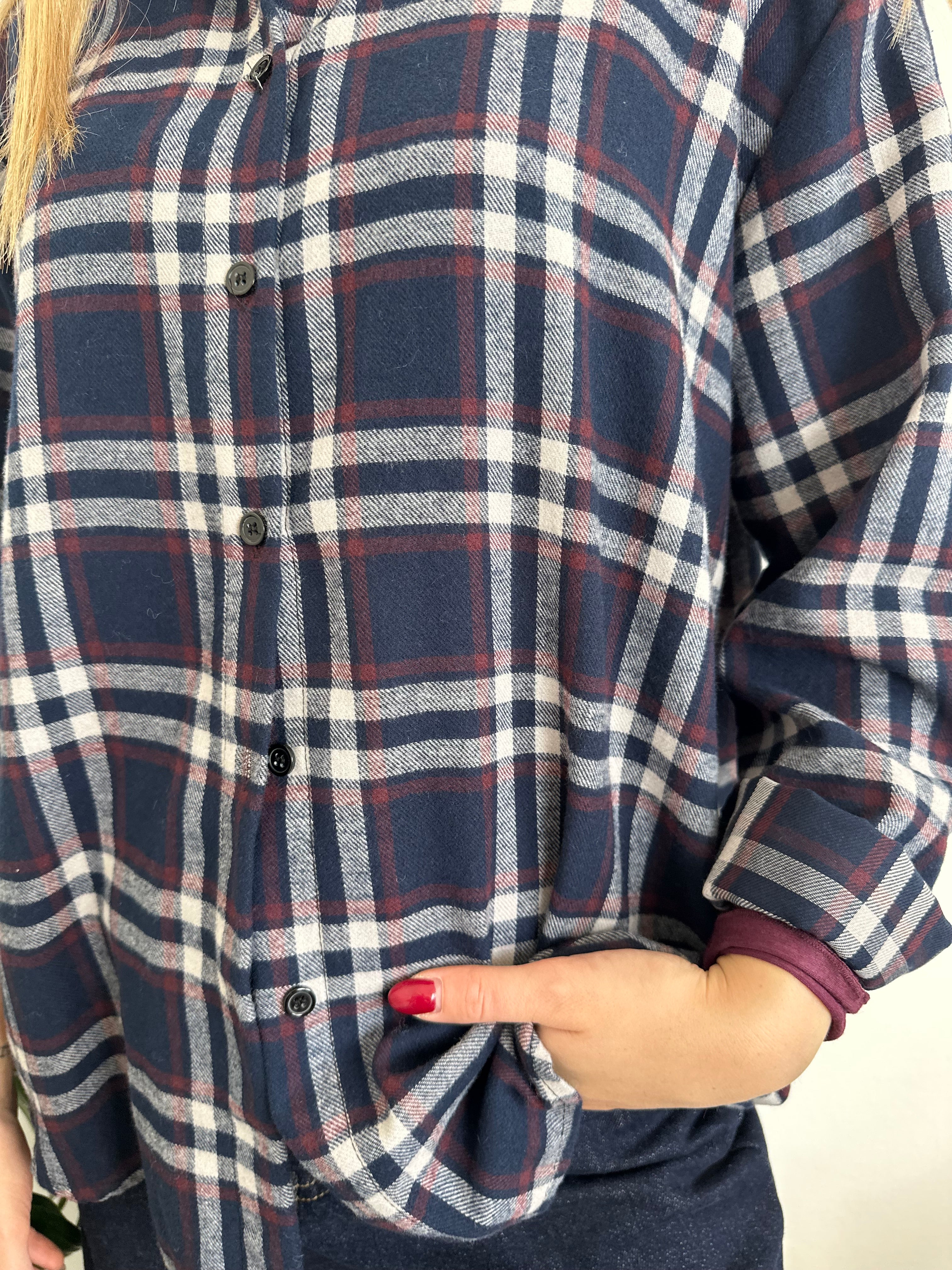 CAMICIA FLANELLA QUADRI BLU