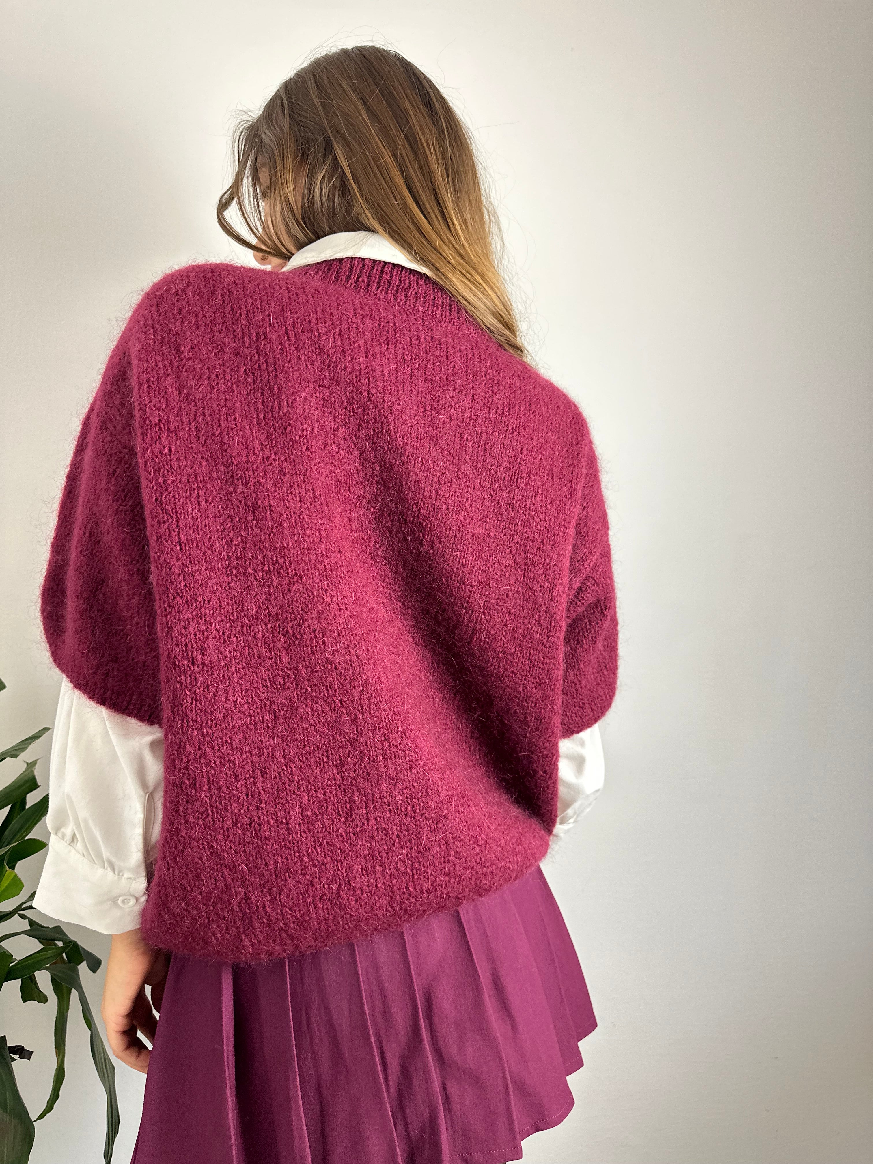 MAGLIONE MOHAIR BORDEAUX