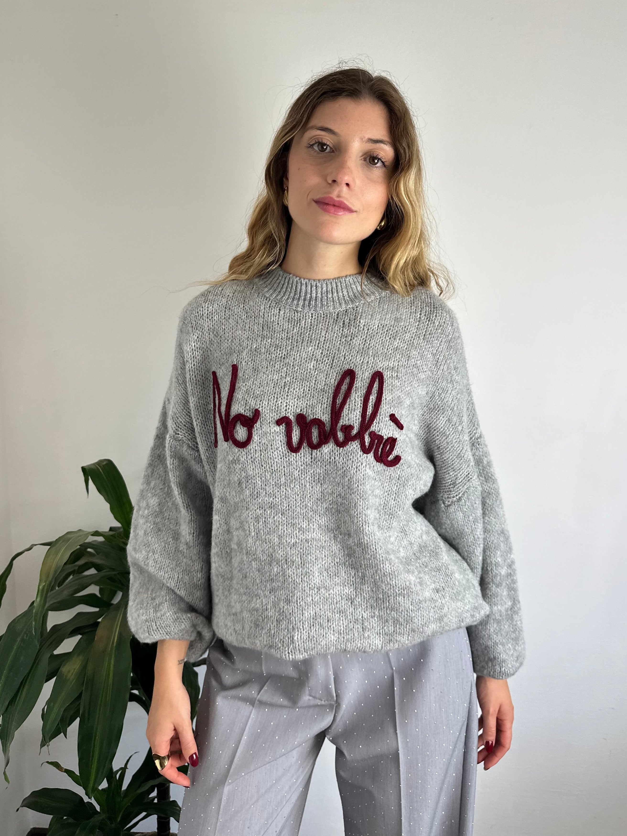 MAGLIONE “ No vabbè “ GRIGIO