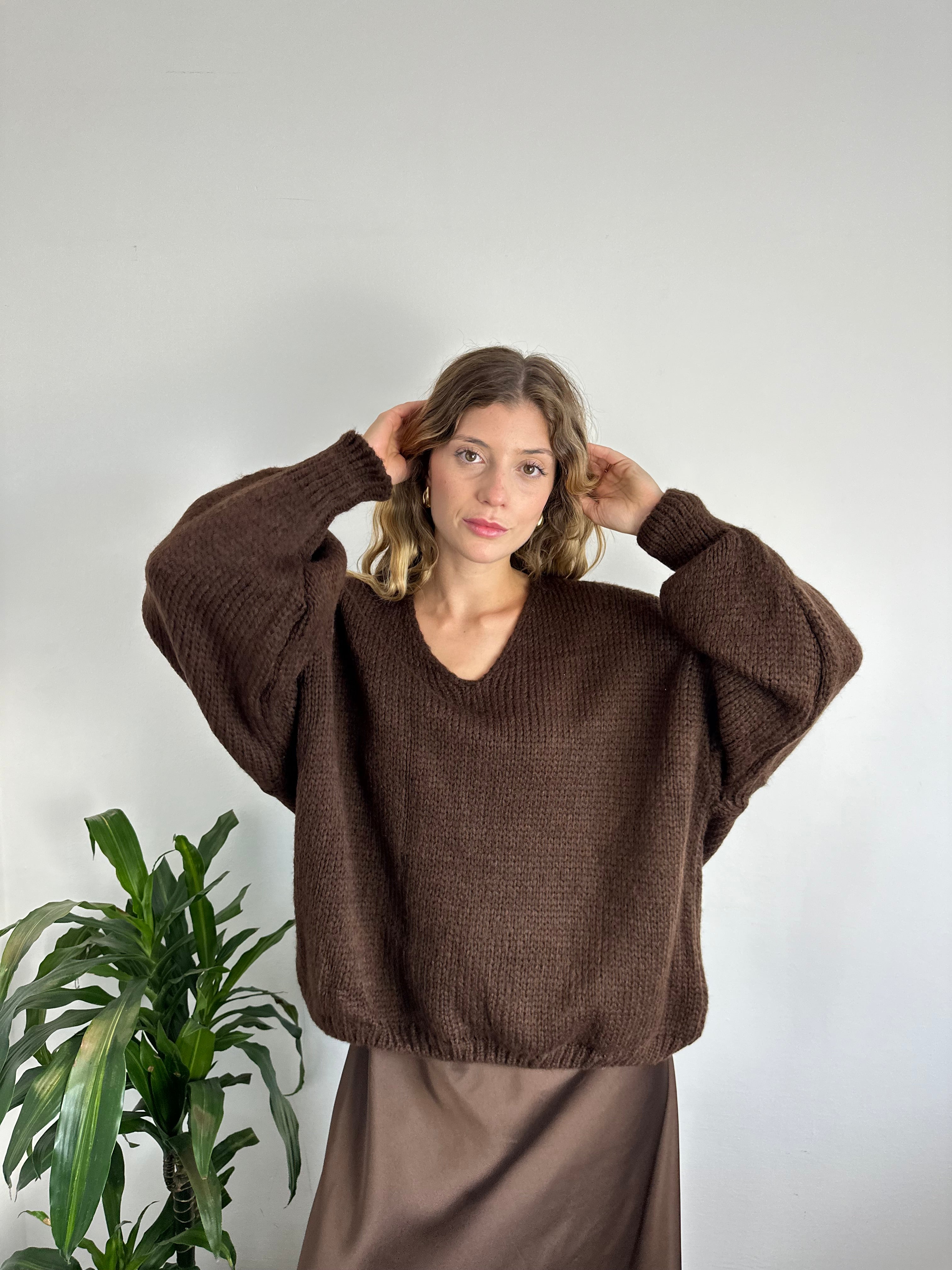 MAGLIONE “ LIMONCELLO “ MARRONE