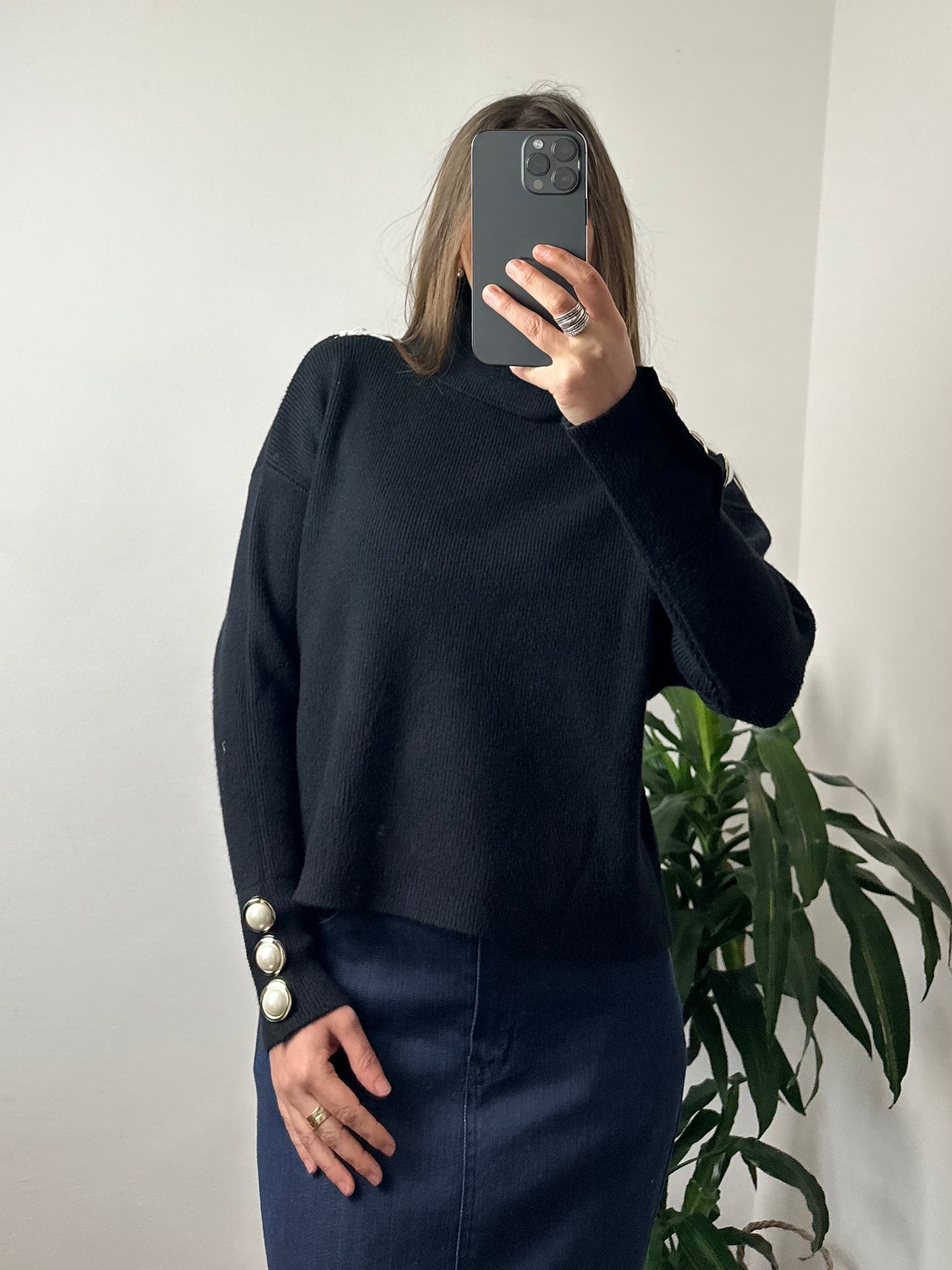 PULLOVER DOLCEVITA in VISCOSA GIOIELLO NERO