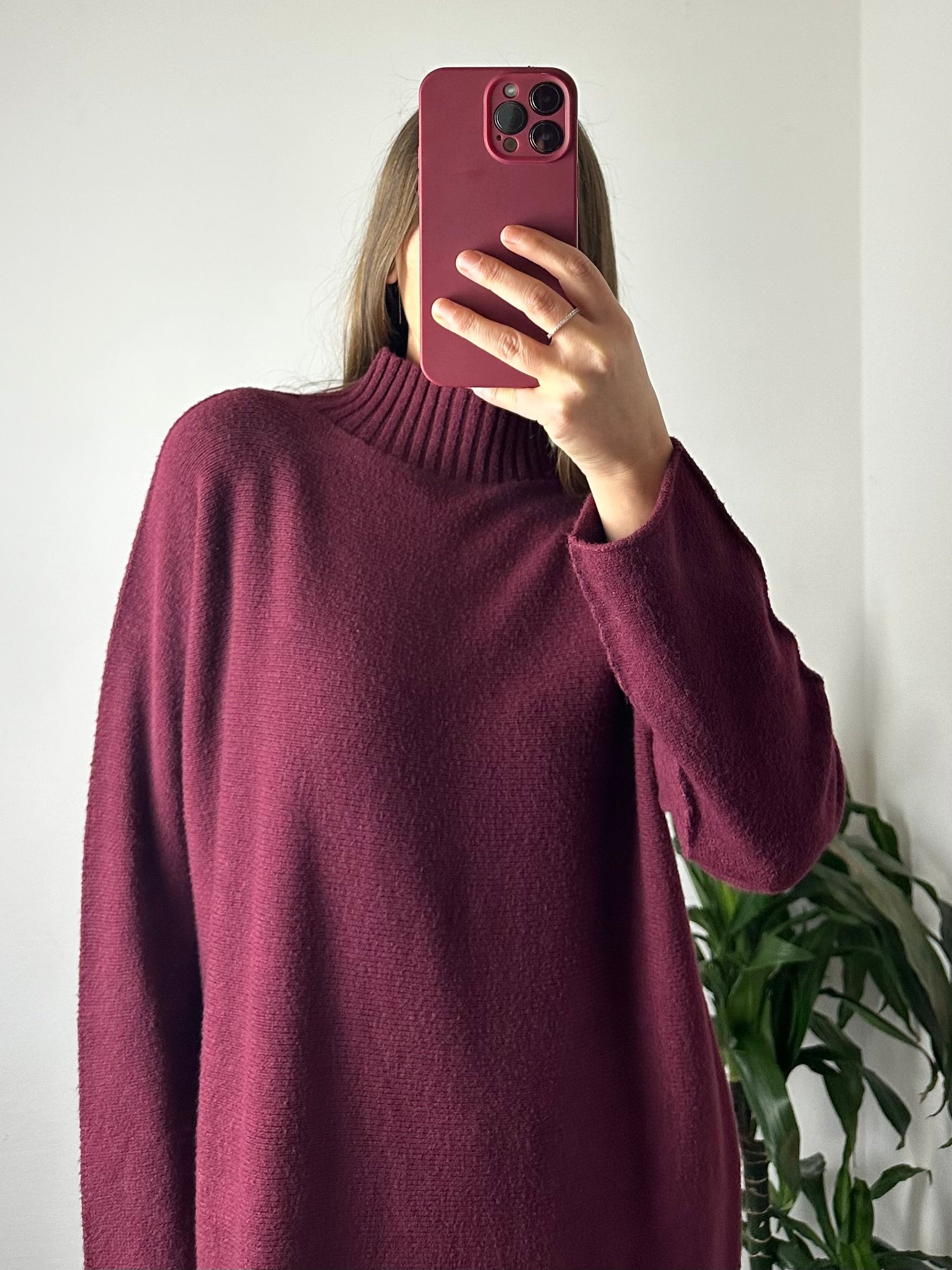 COORDINATO COLLO ALTO VISCOSA BORGOGNA