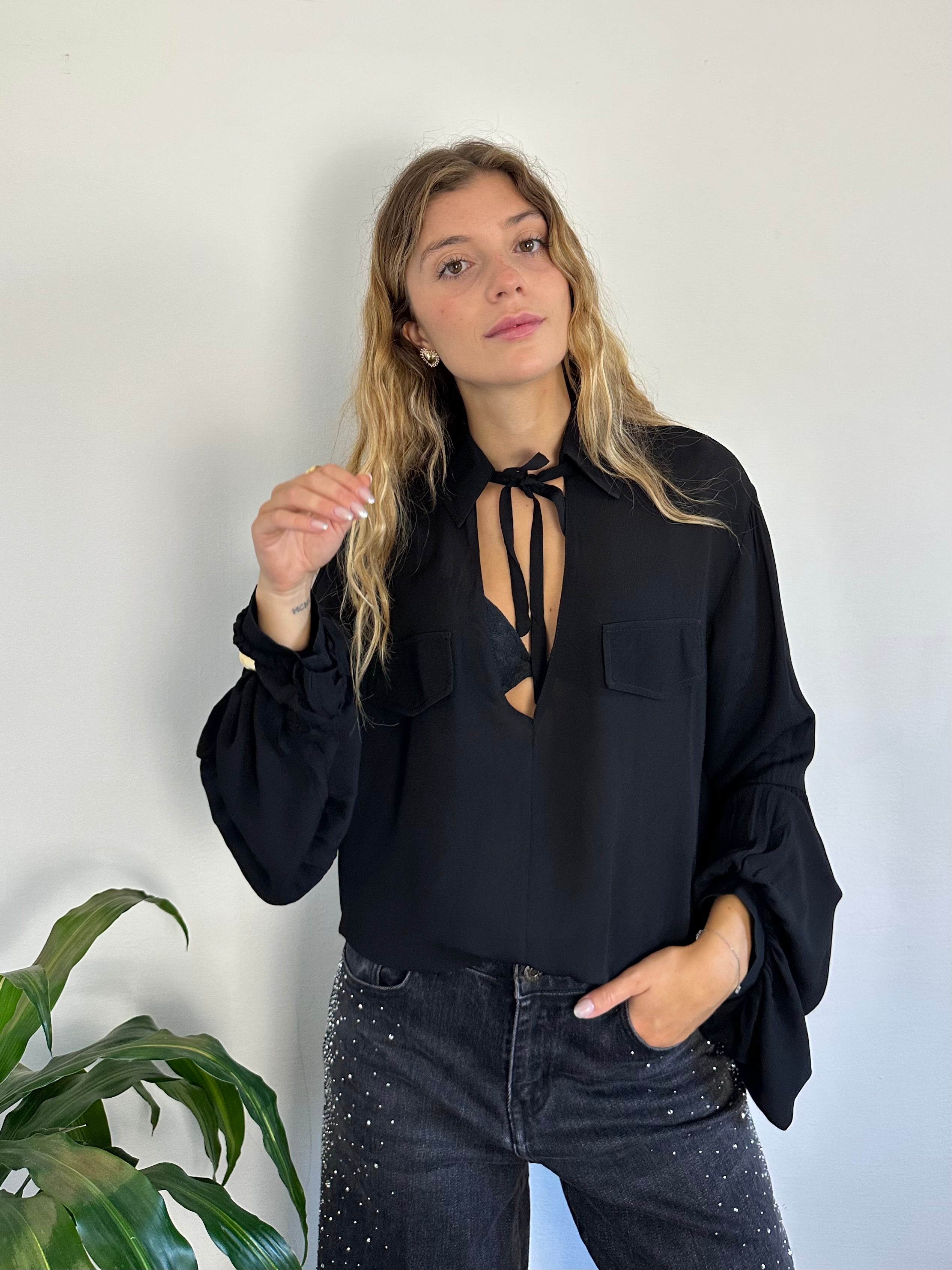 BLUSA MANICA A PALLONCINO “ LUMINA “