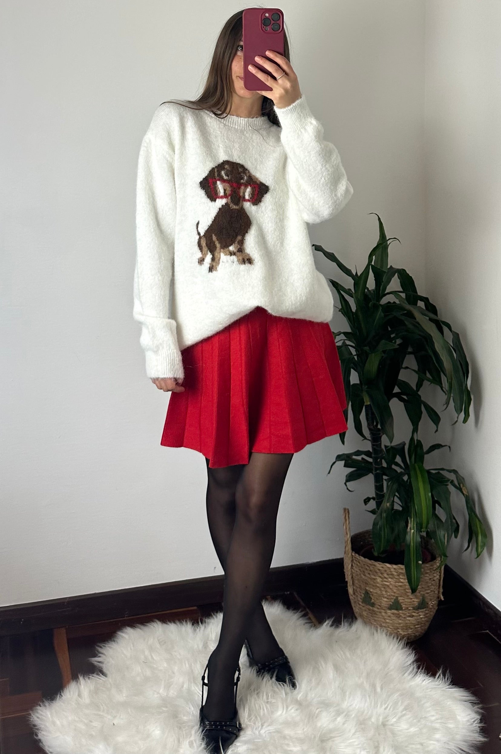 MINIGONNA IN MAGLIA ROSSA