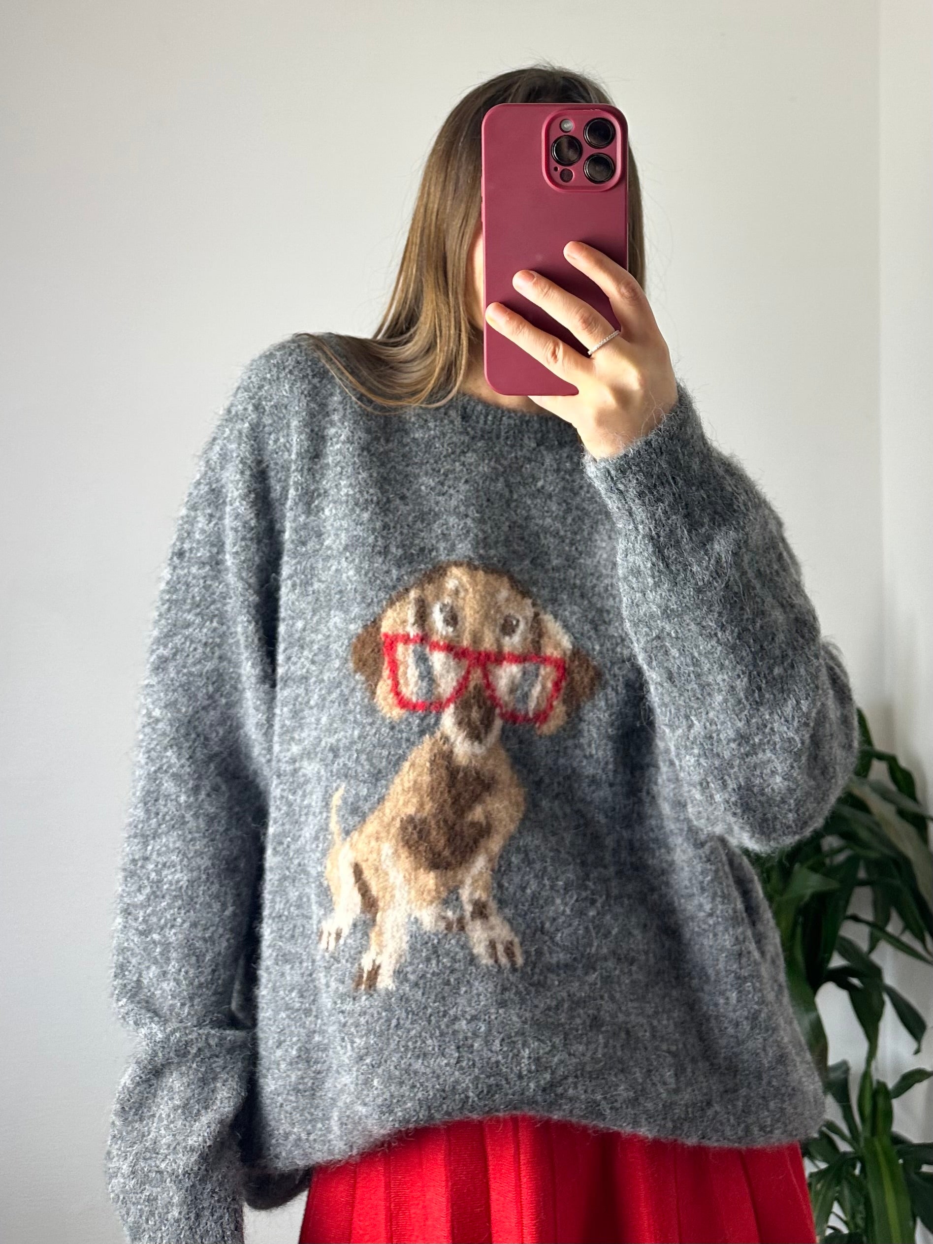 PULLOVER DOG misto LANA-MOHAIR GRIGIO