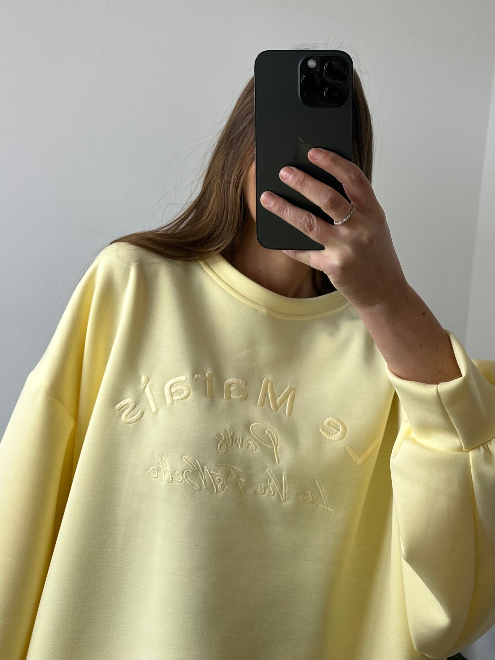 FELPA PUNTO MILANO con scritta GIALLA