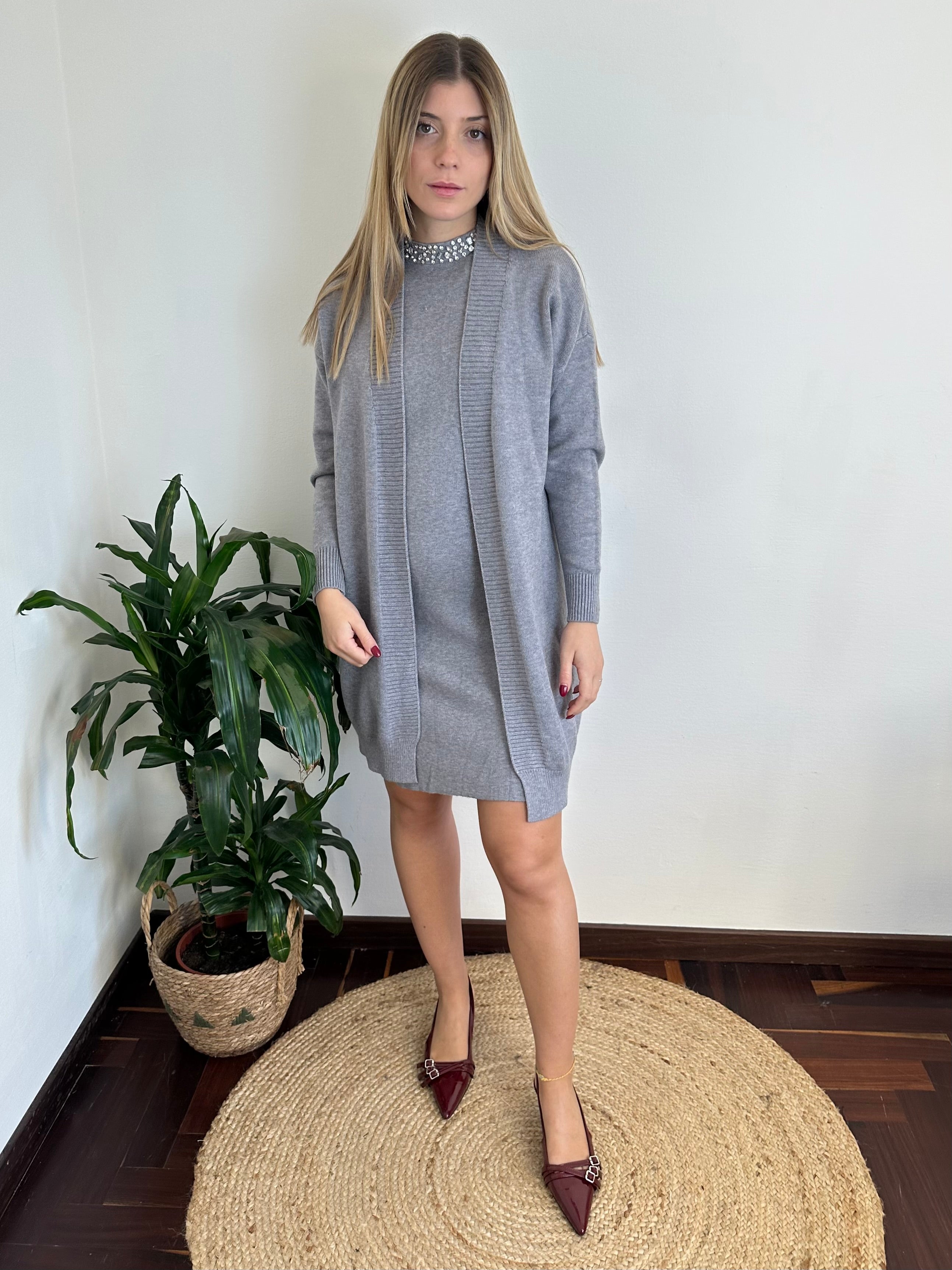 CARDIGAN in VISCOSA GRIGIO