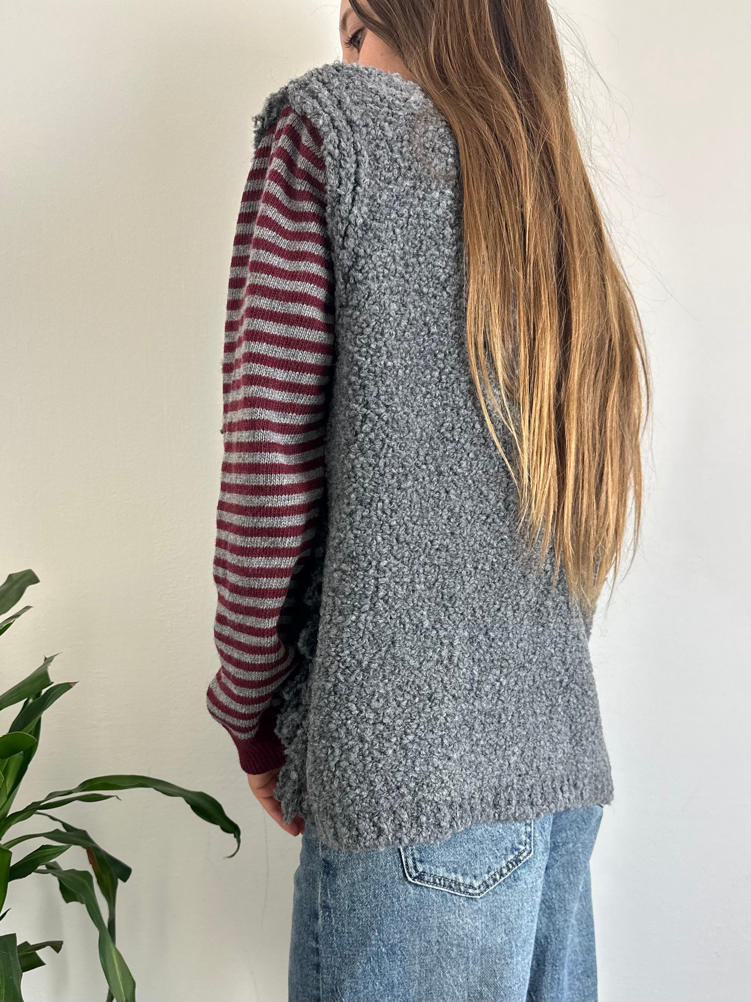 GILET misto LANA-ALPACA GRIGIO