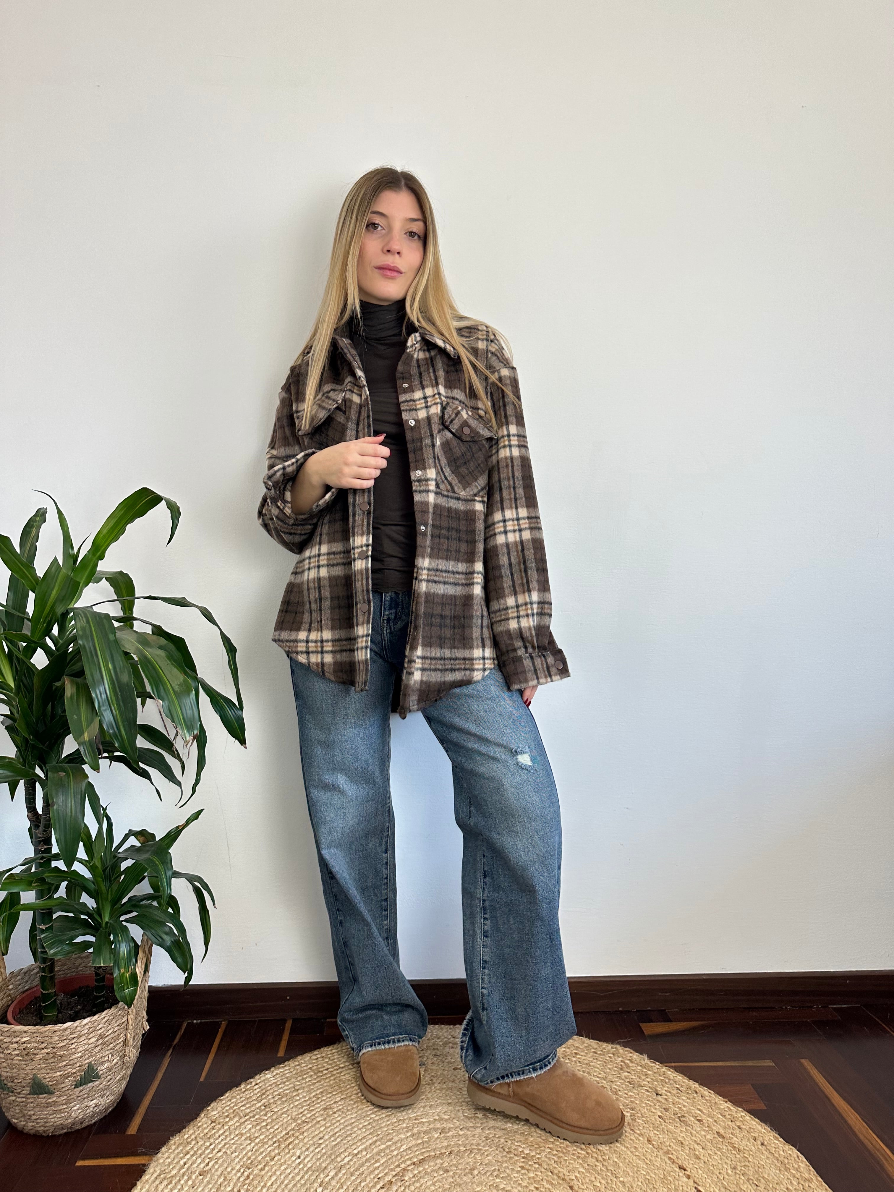 CAMICIA PELOSA COTONE MARRONE