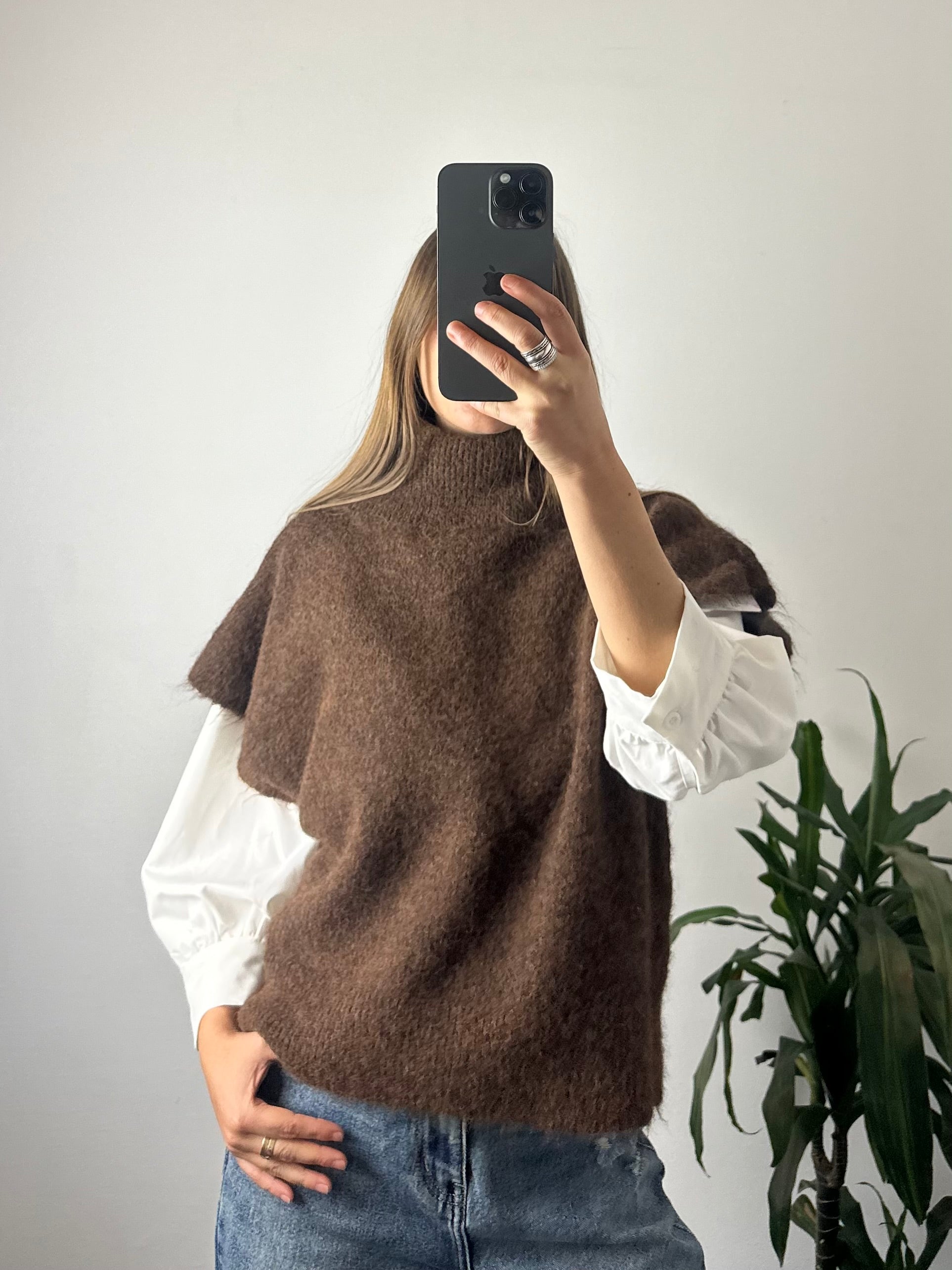 MAGLIONE MEZZA MANICA misto MOHAIR COLLO ALTO