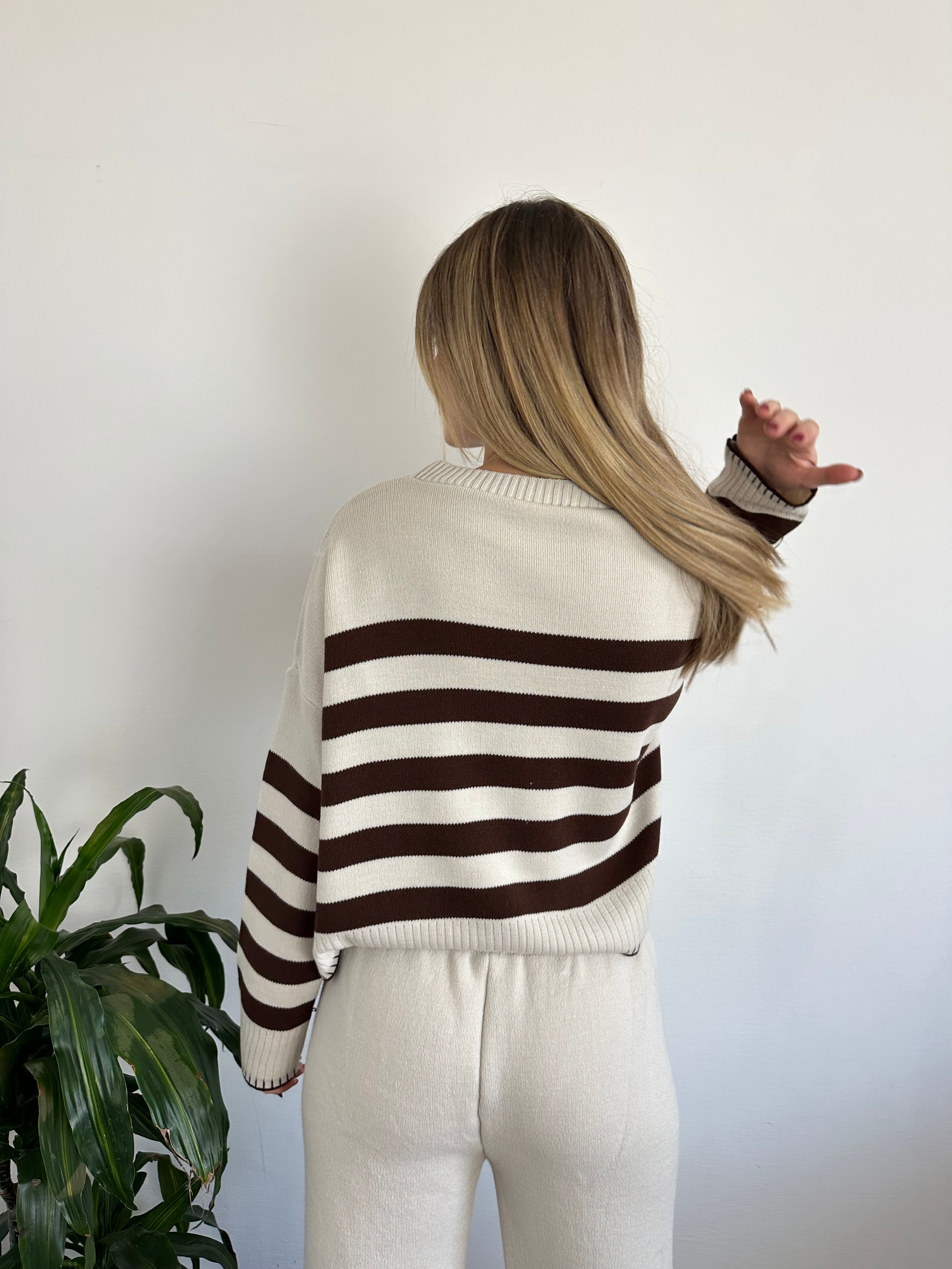 COORDINATO RIGHE misto LANA