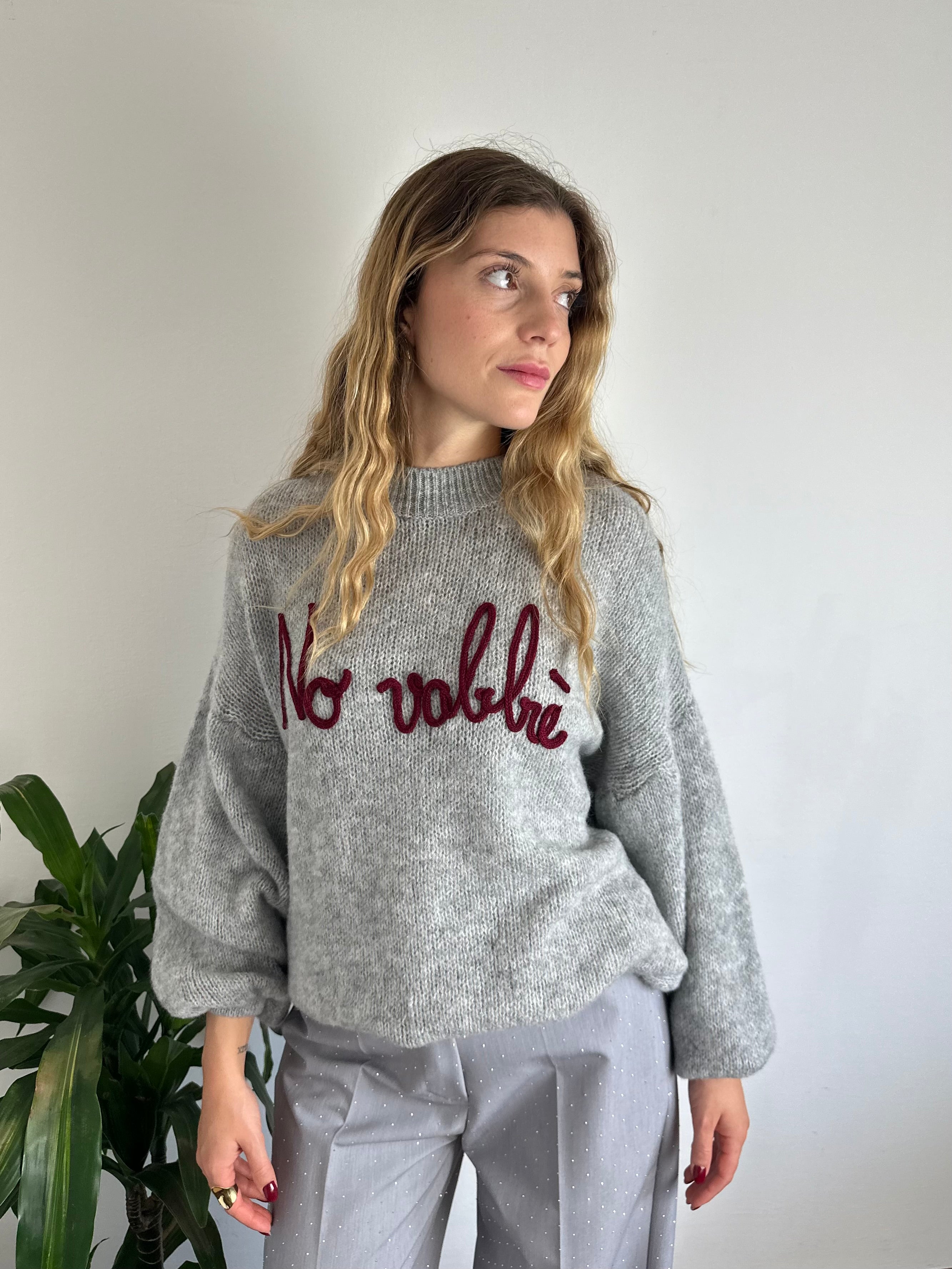 MAGLIONE “ No vabbè “ GRIGIO
