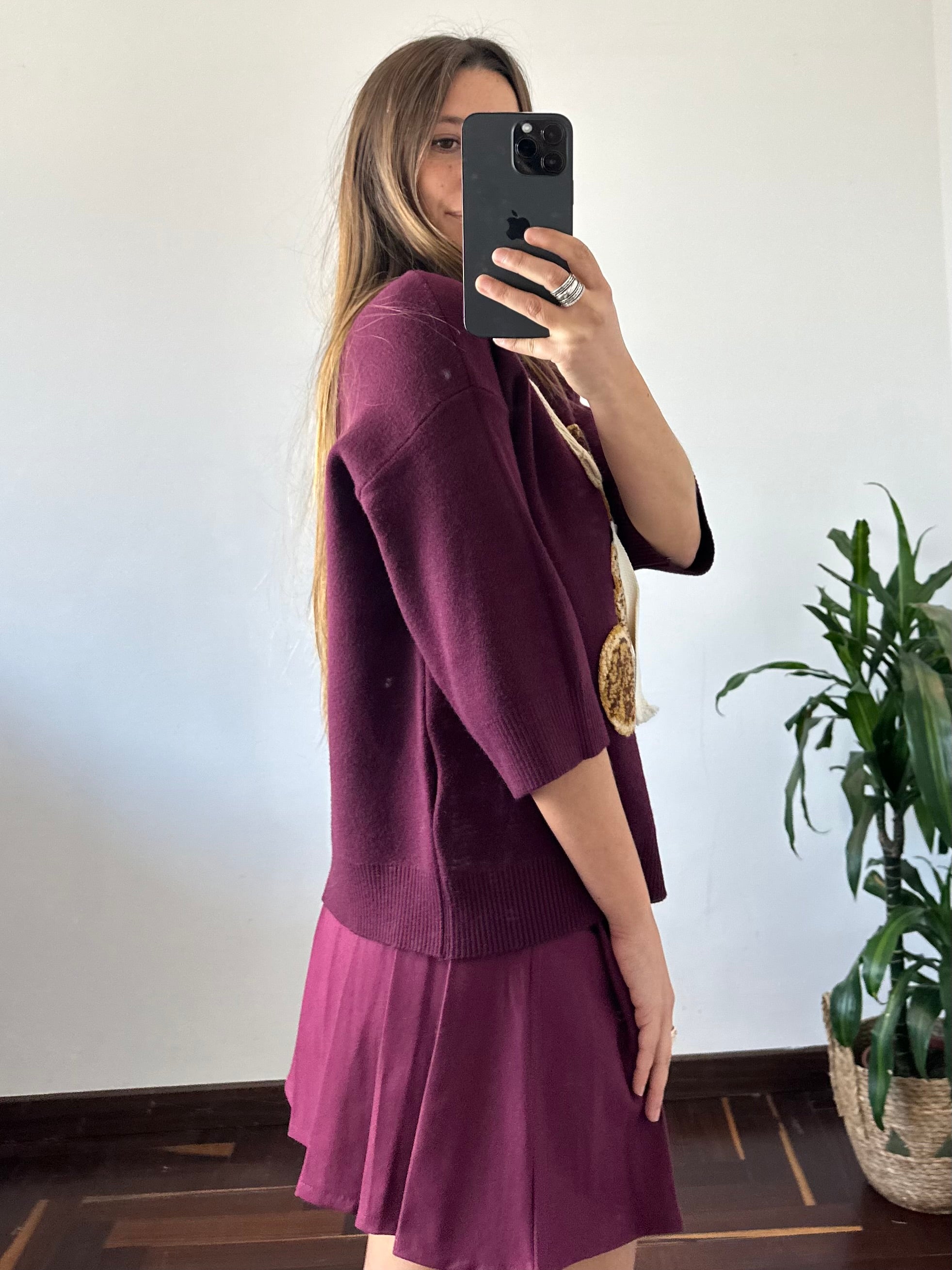 MAGLIONE TEDDY BORDEAUX