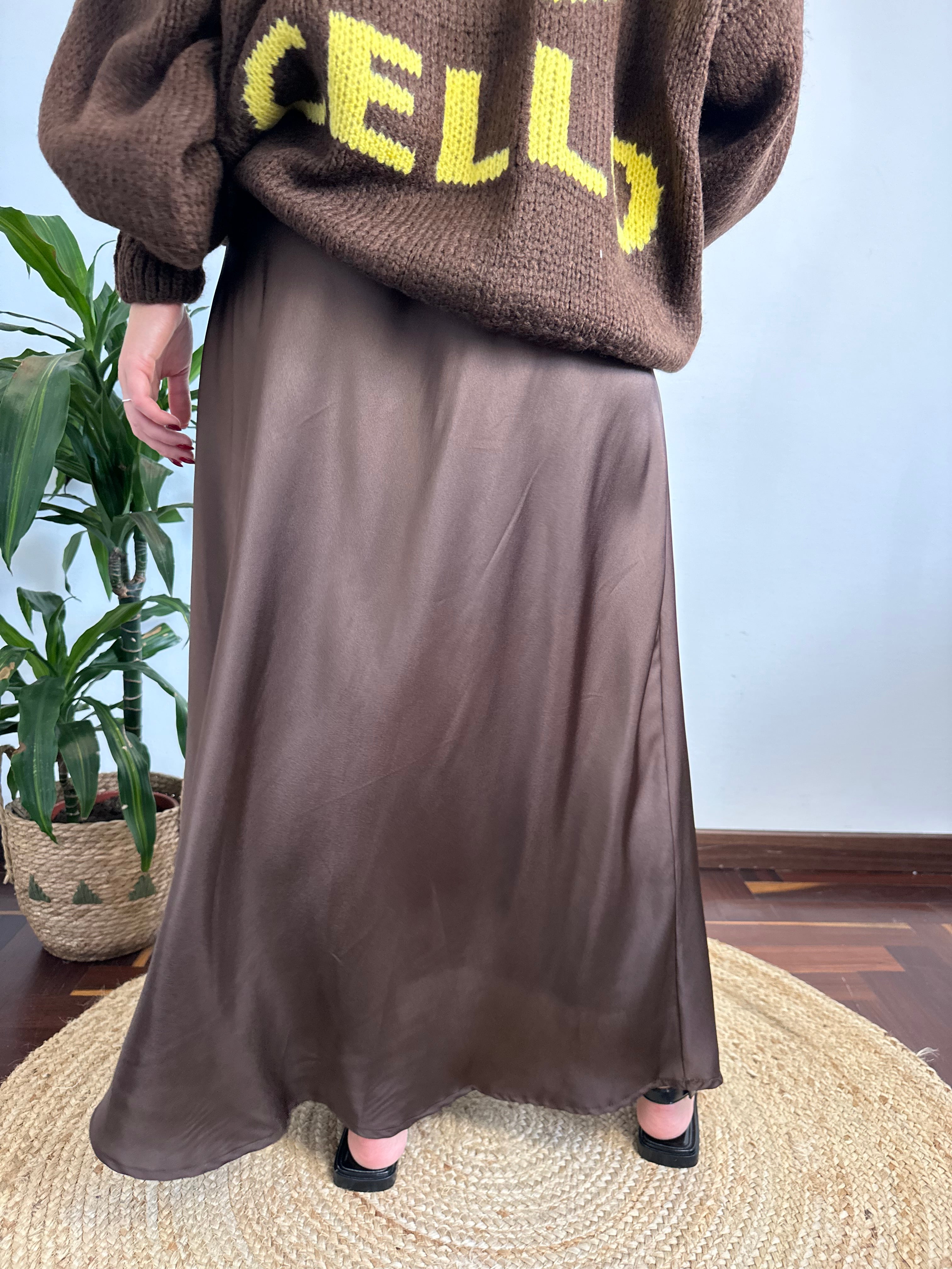 GONNA SATIN CIOCCOLATO