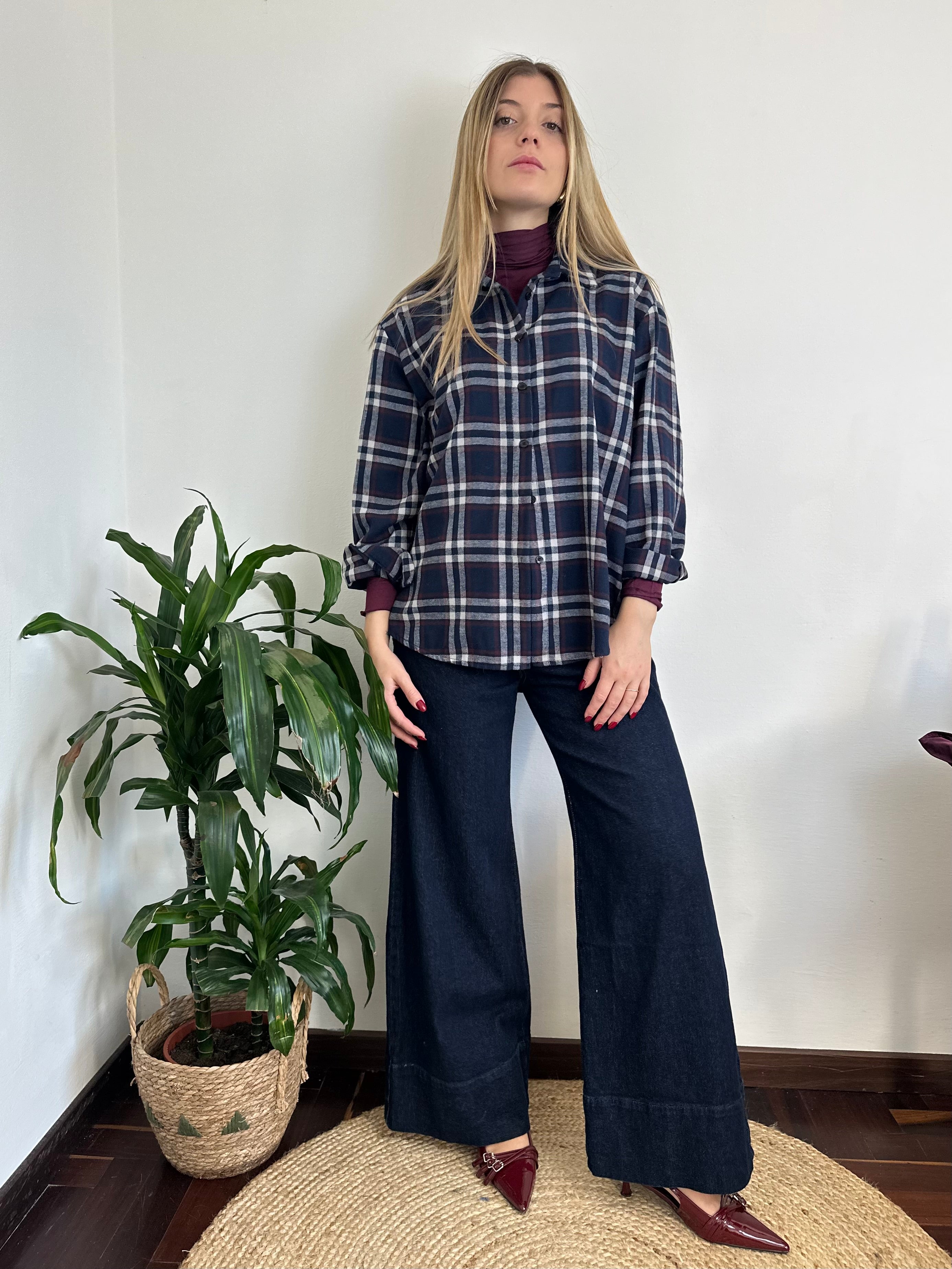 CAMICIA FLANELLA QUADRI BLU