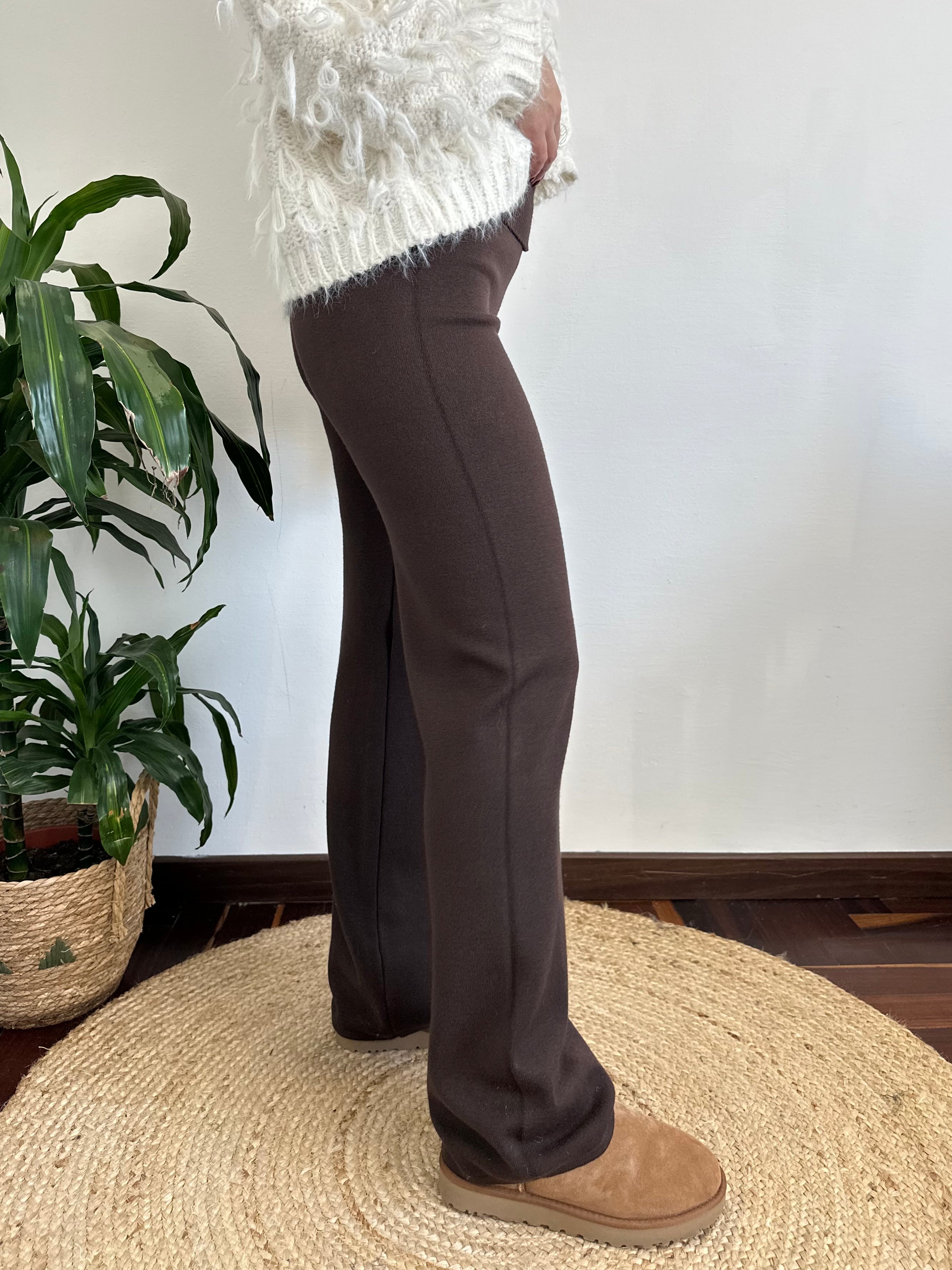 PANTALONE IN MAGLIA CIOCCOLATO