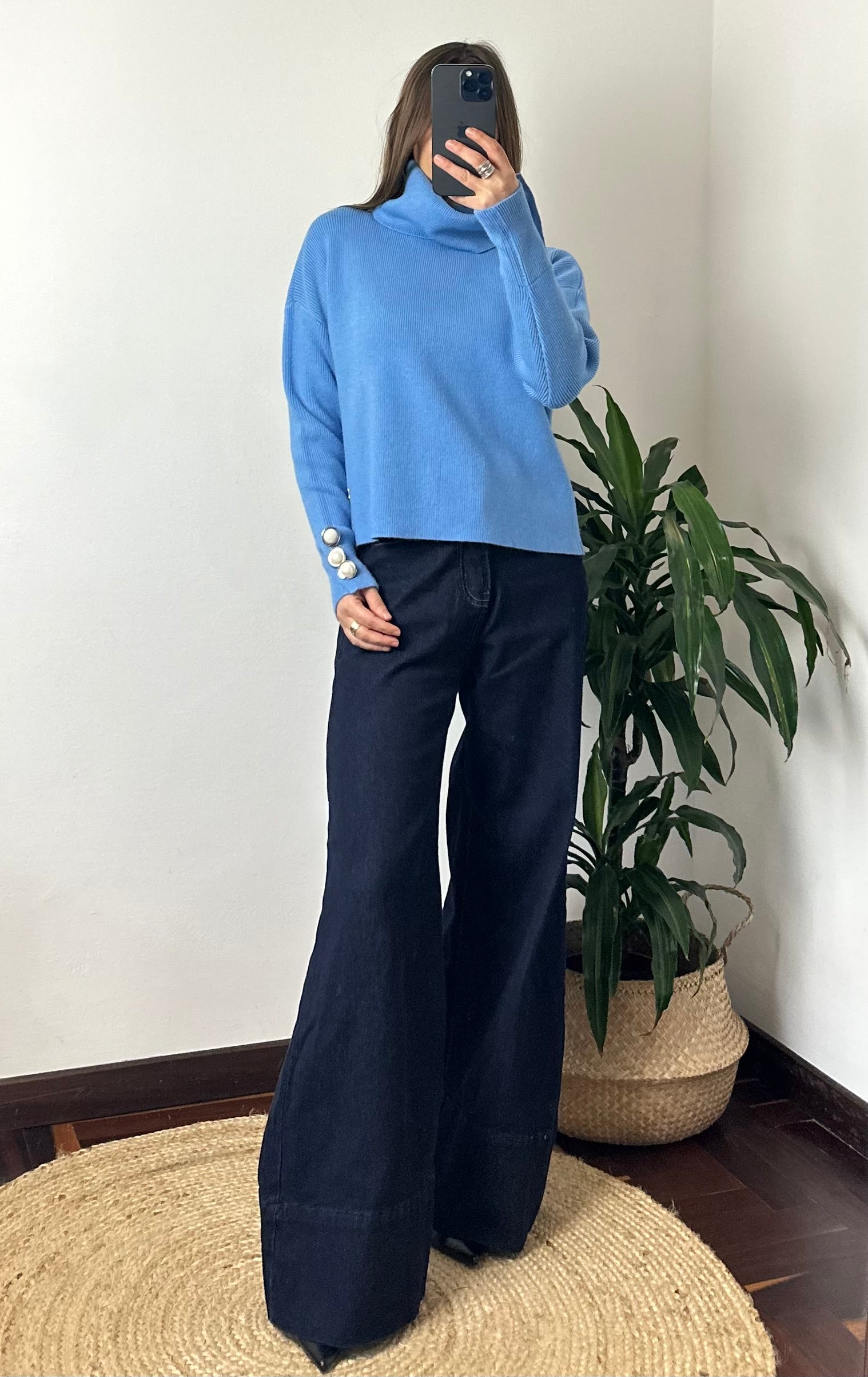 PULLOVER DOLCEVITA in VISCOSA GIOIELLO AZZURRO
