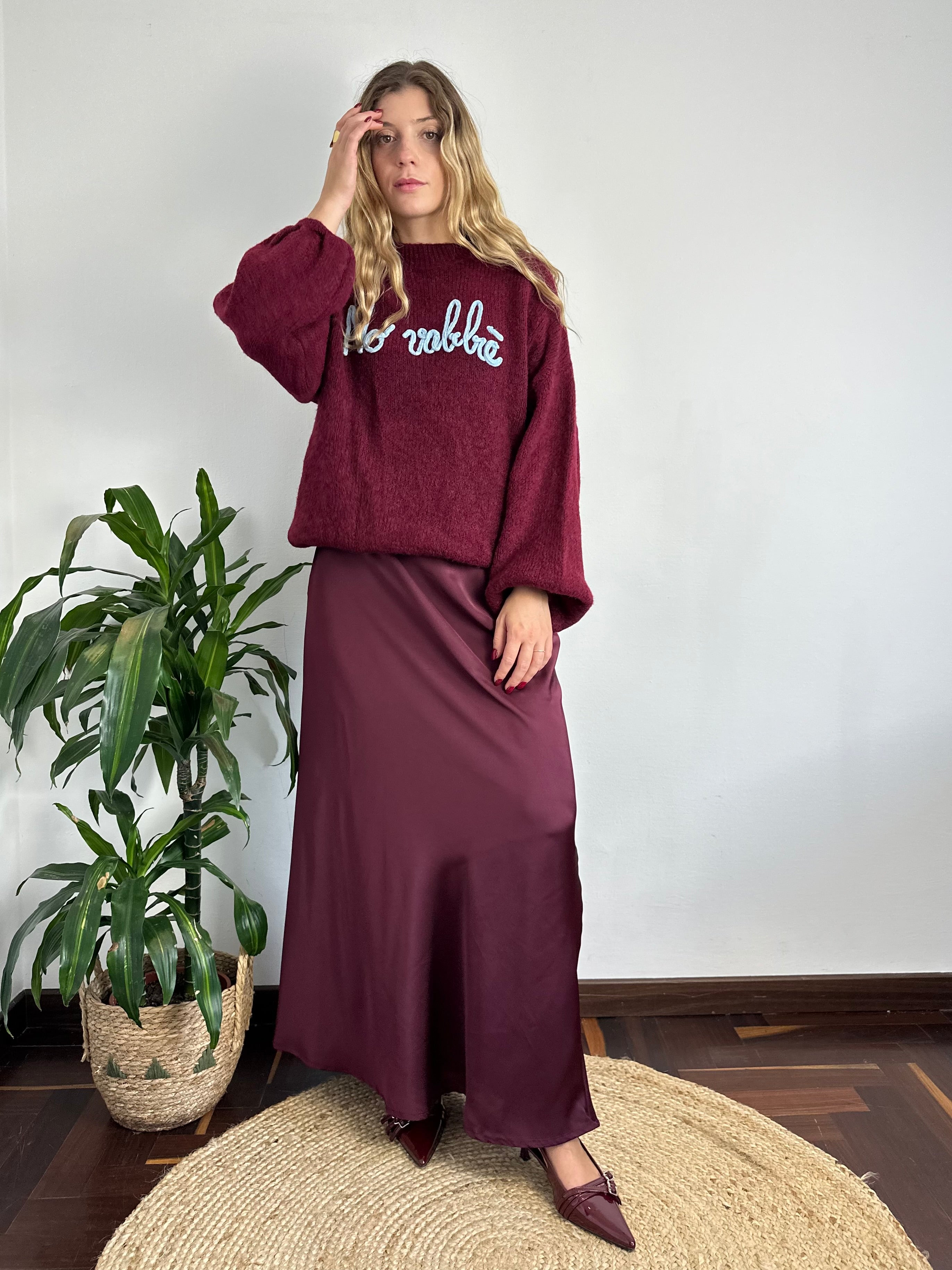 GONNA SATIN BORDEAUX