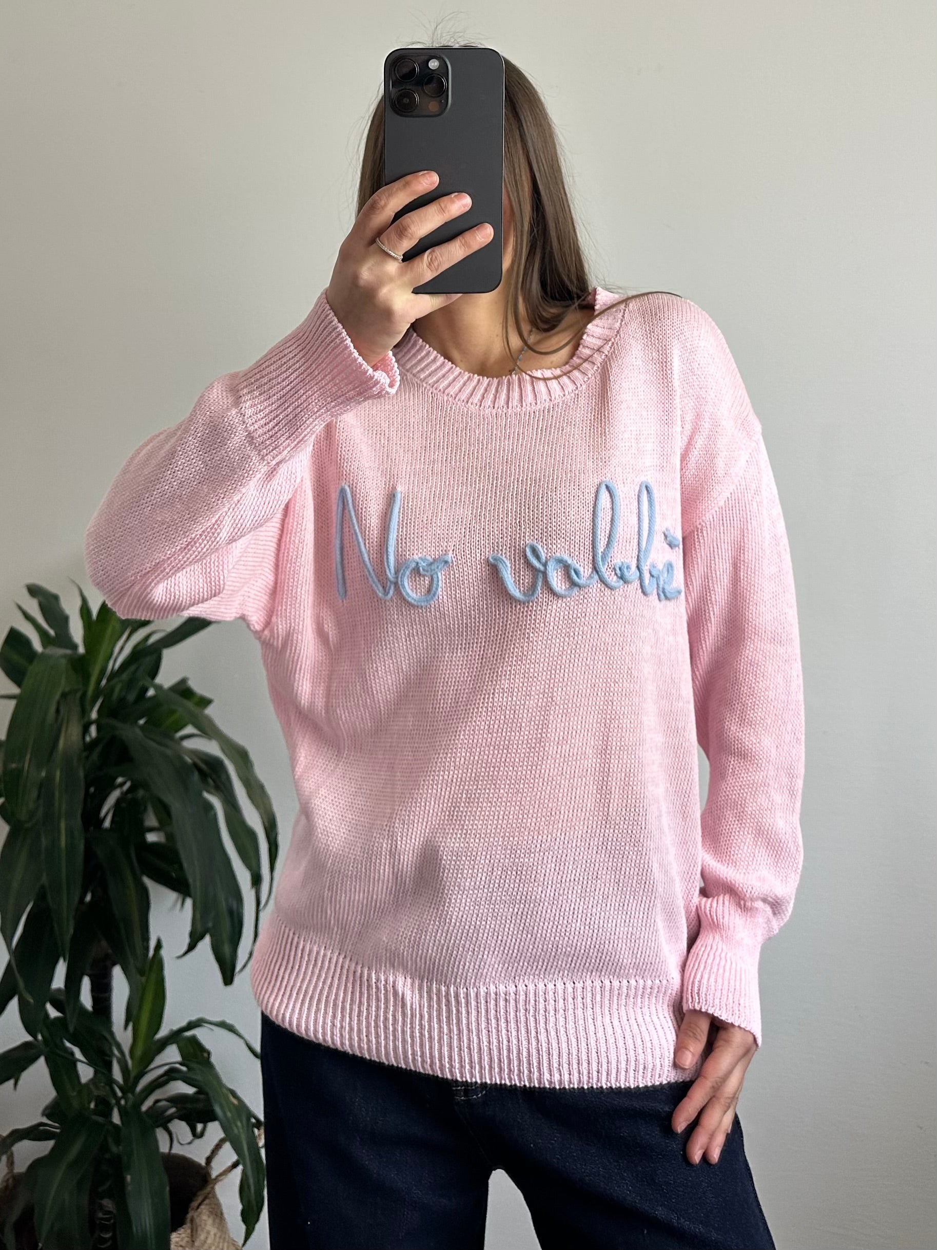 PULLOVER “No vabbè” 100% cotone ROSA