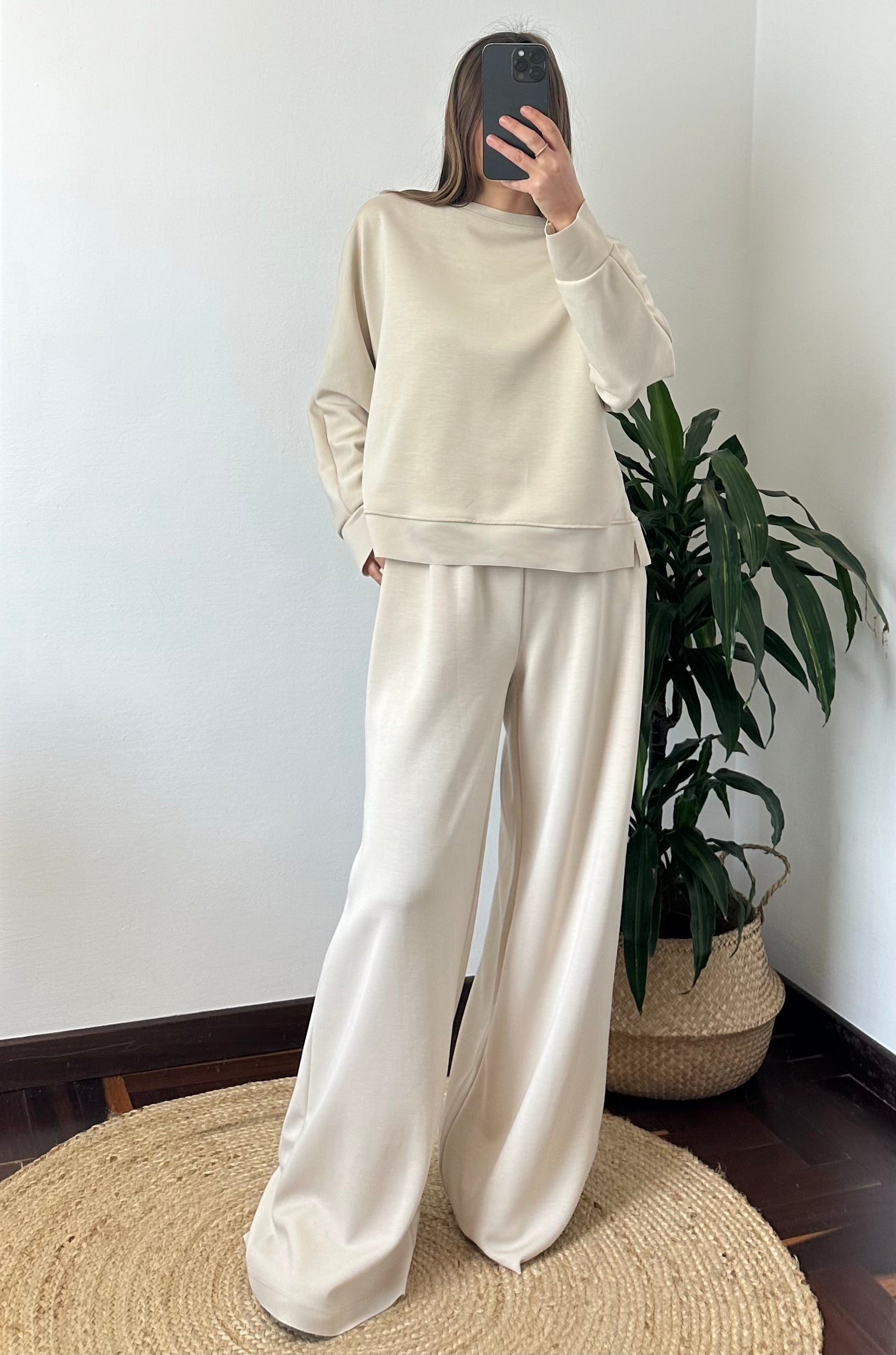 FELPA PUNTO MILANO BEIGE