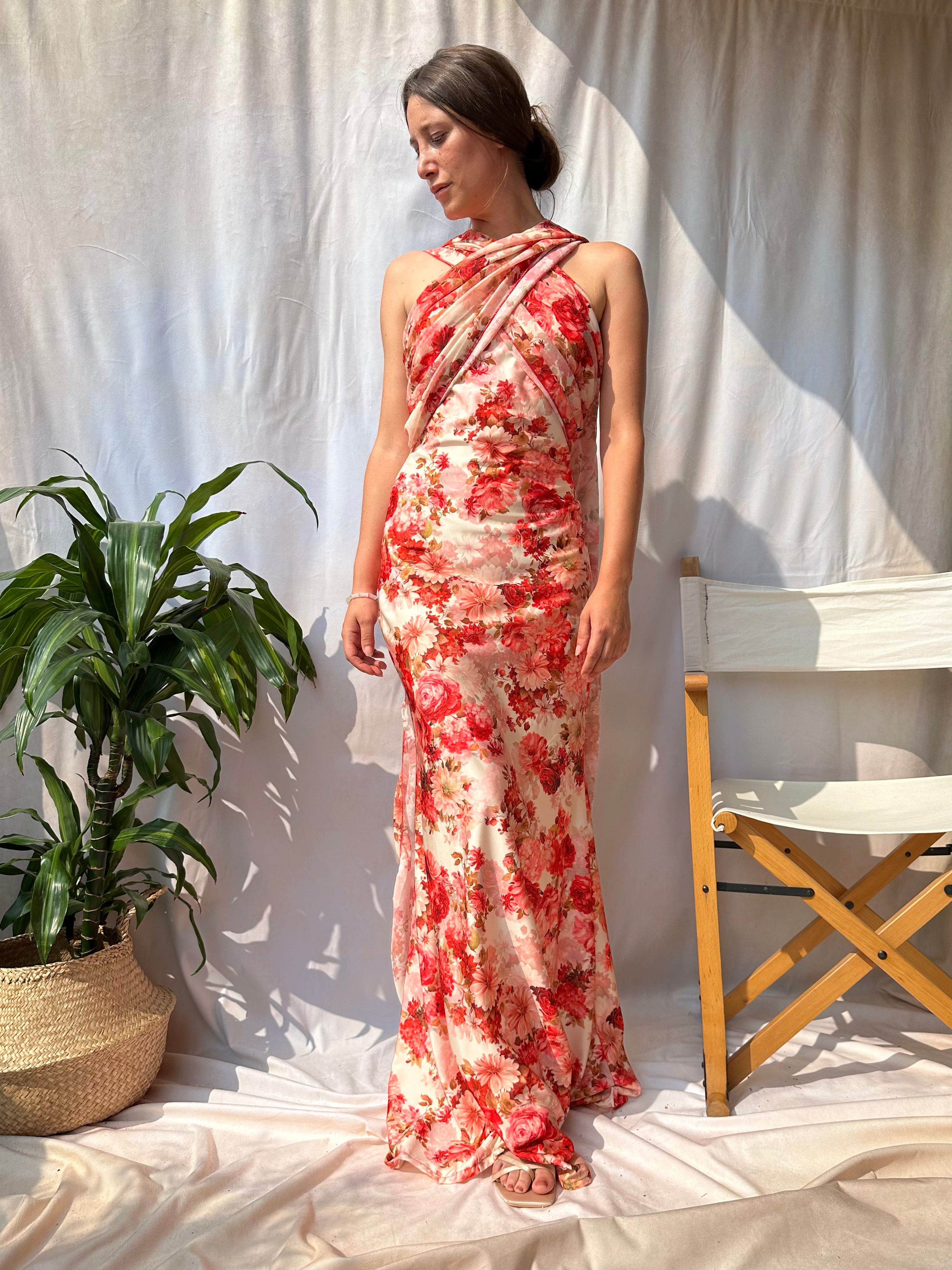ABITO FLOWER ROSSO