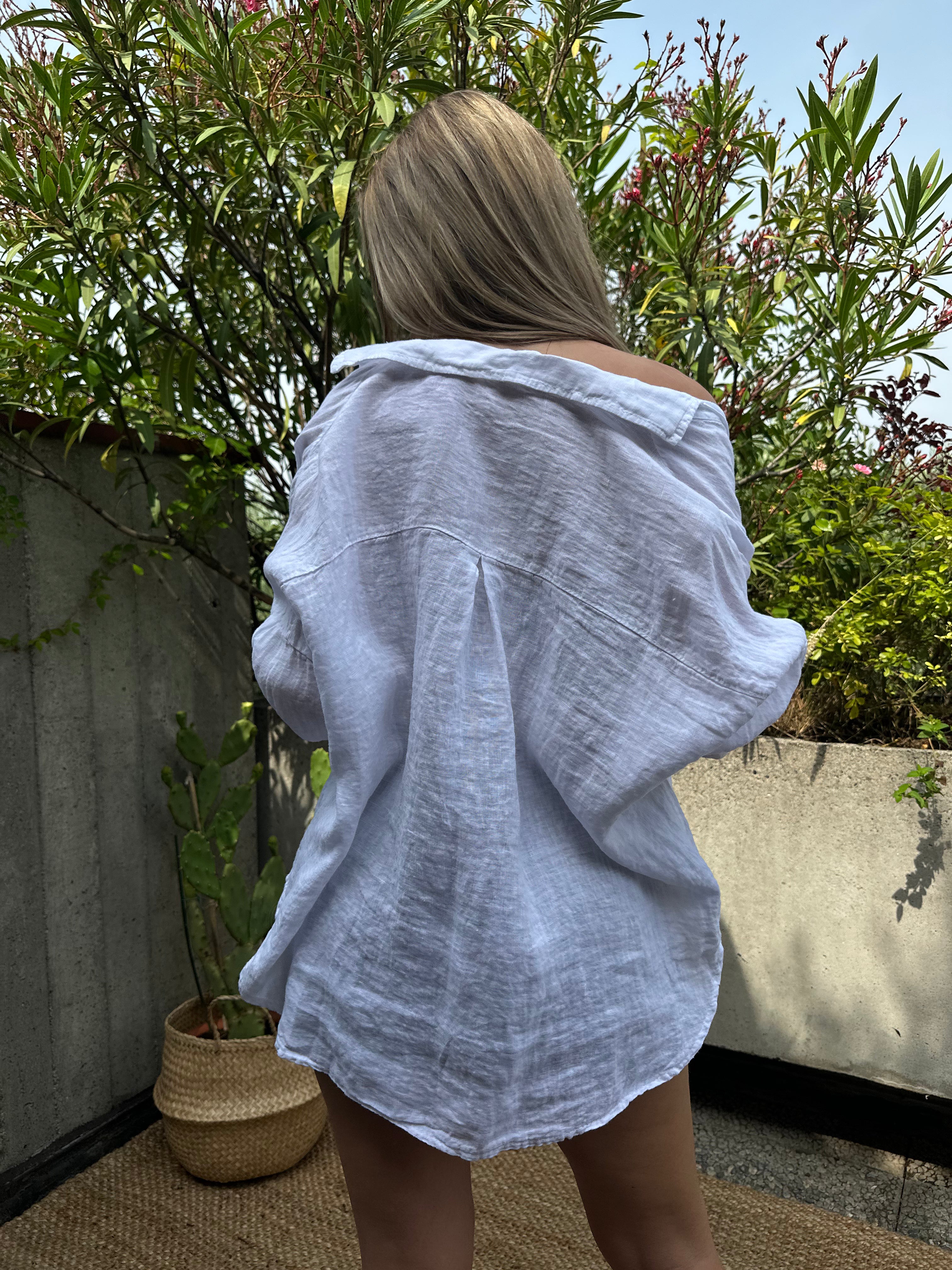 CAMICIA 100% LINO BIANCA