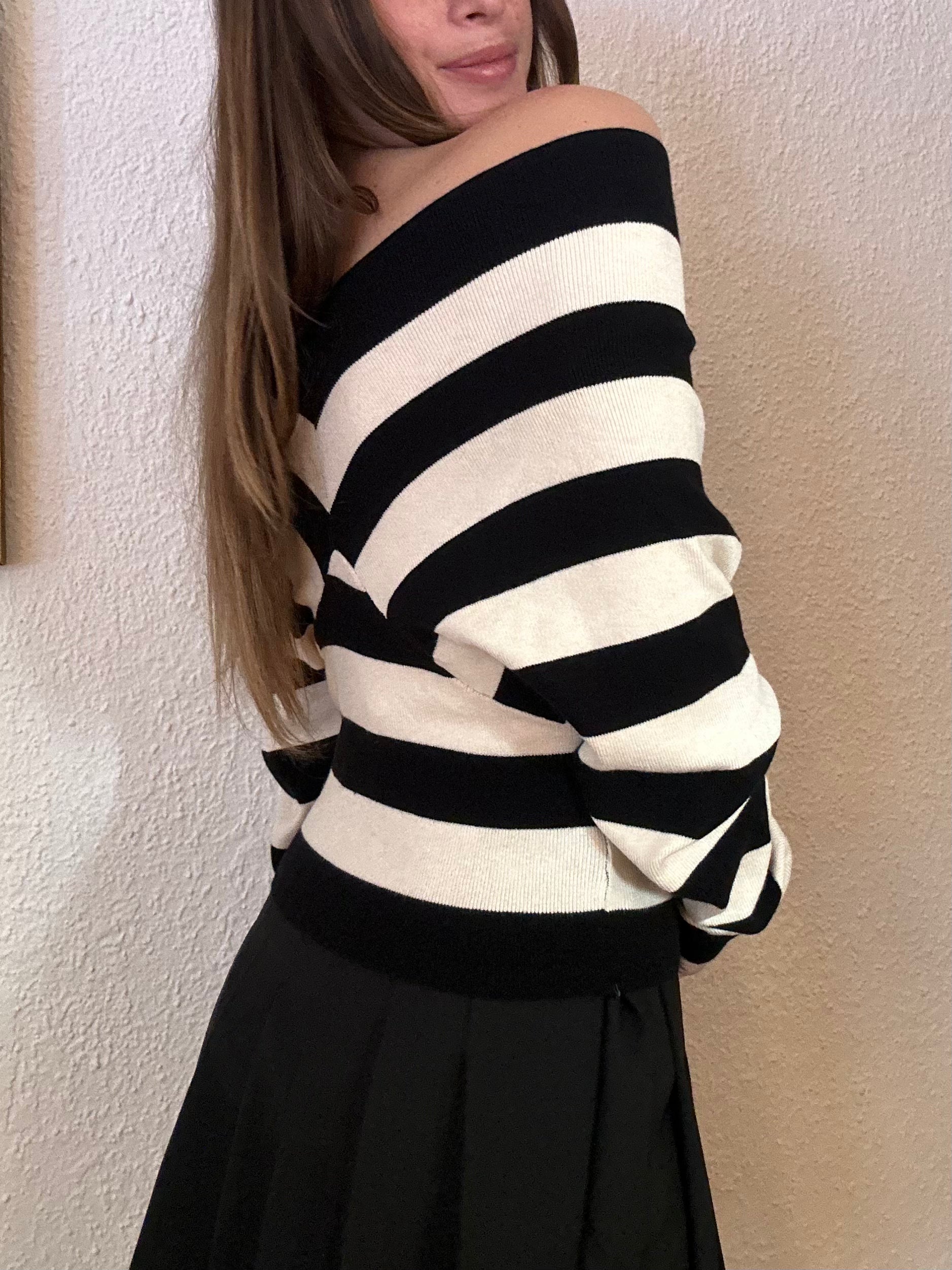 MAGLIA A RIGHE NERO-BIANCO