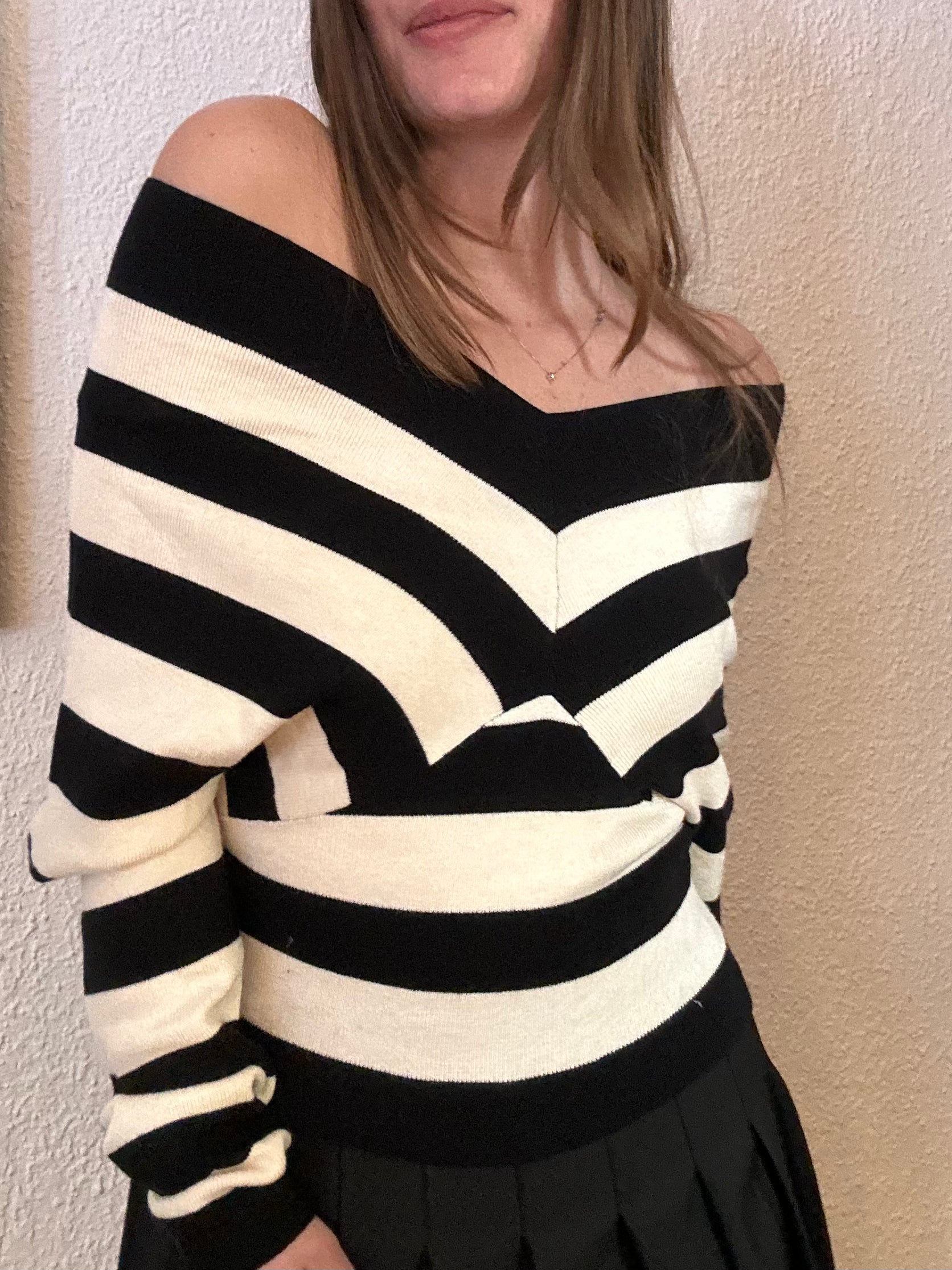 MAGLIA A RIGHE NERO-BIANCO