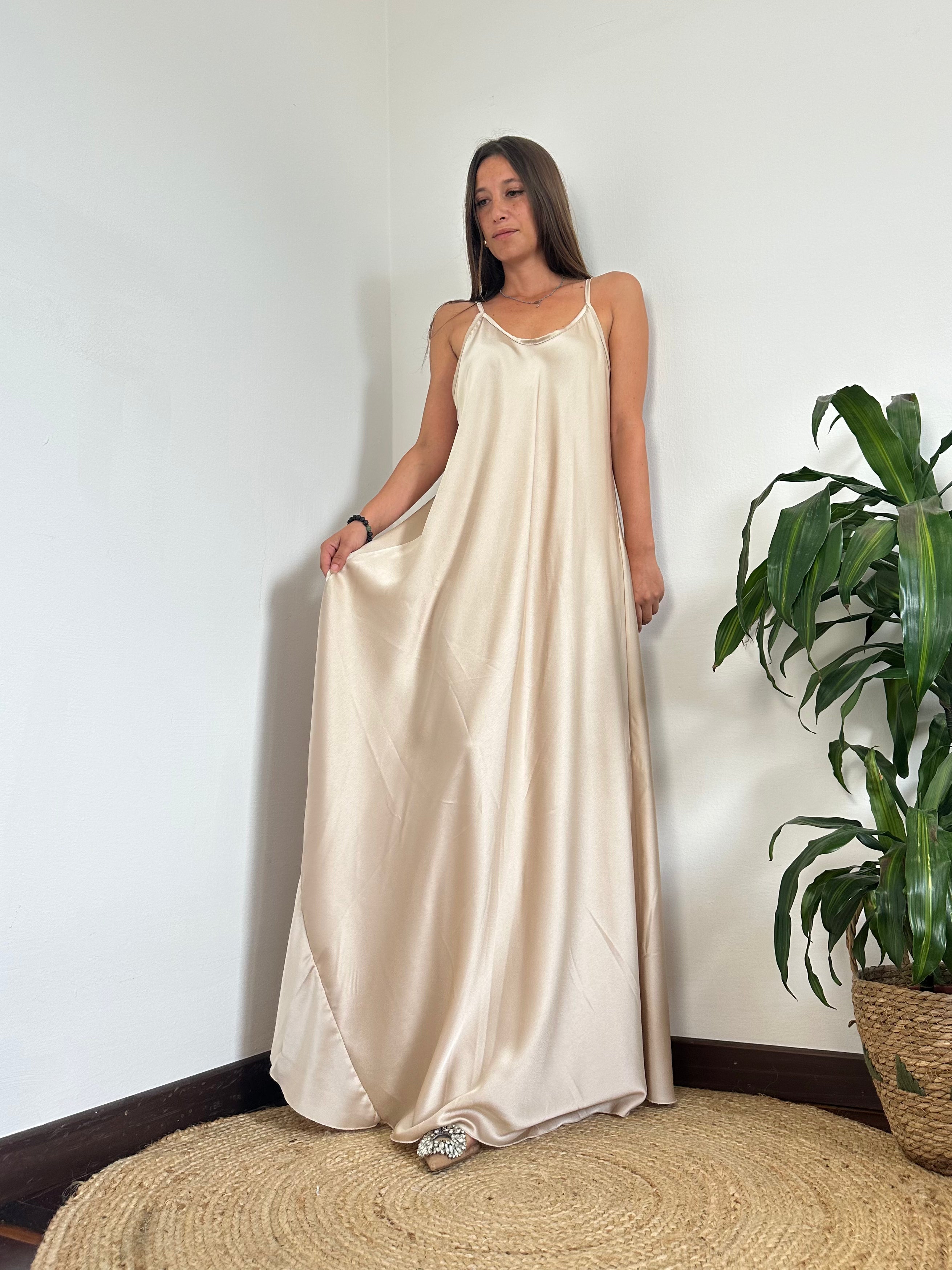 ABITO SATIN CHAMPAGNE