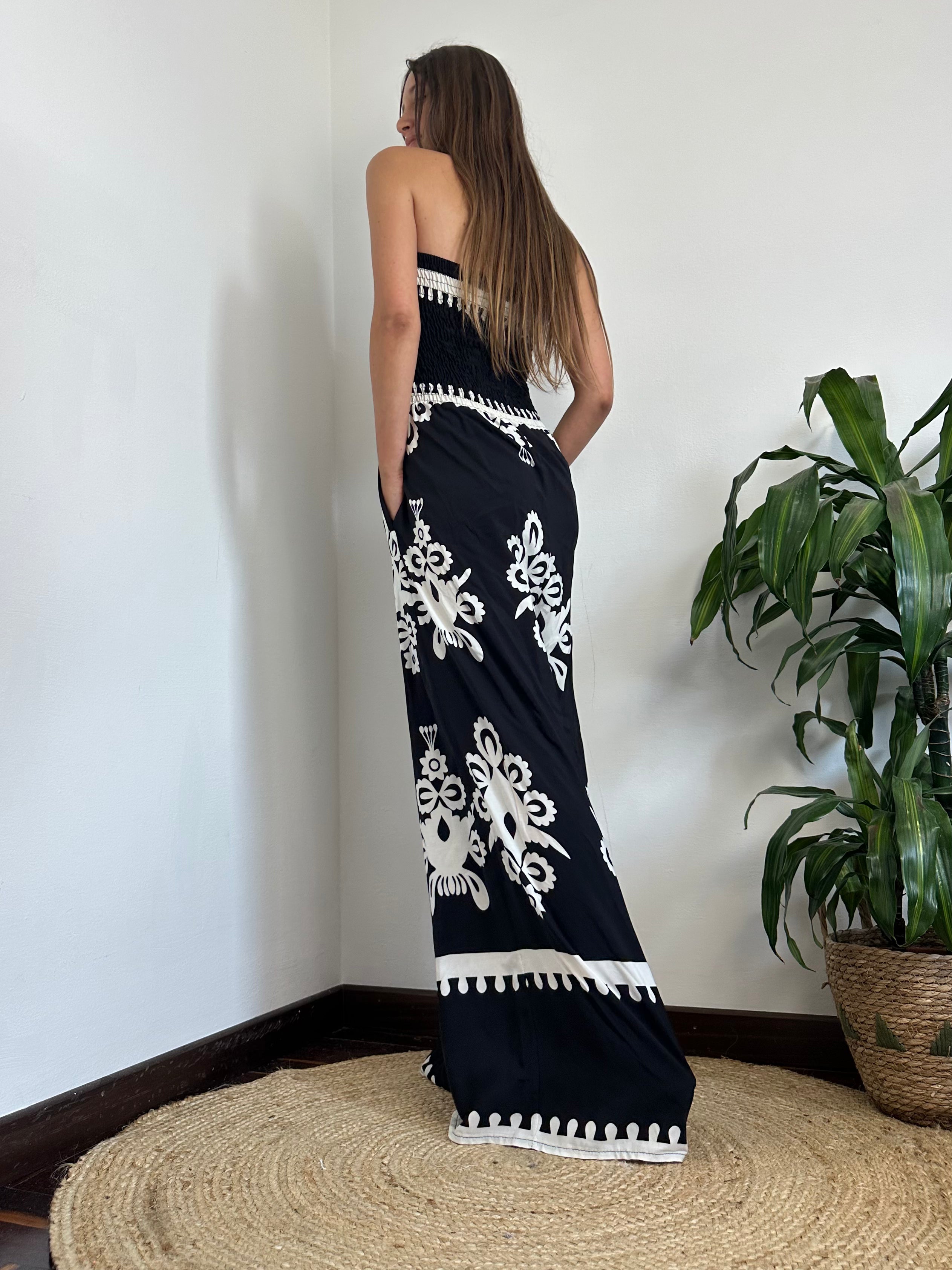 JUMPSUIT 100% VISCOSA STAMPA ETNICA