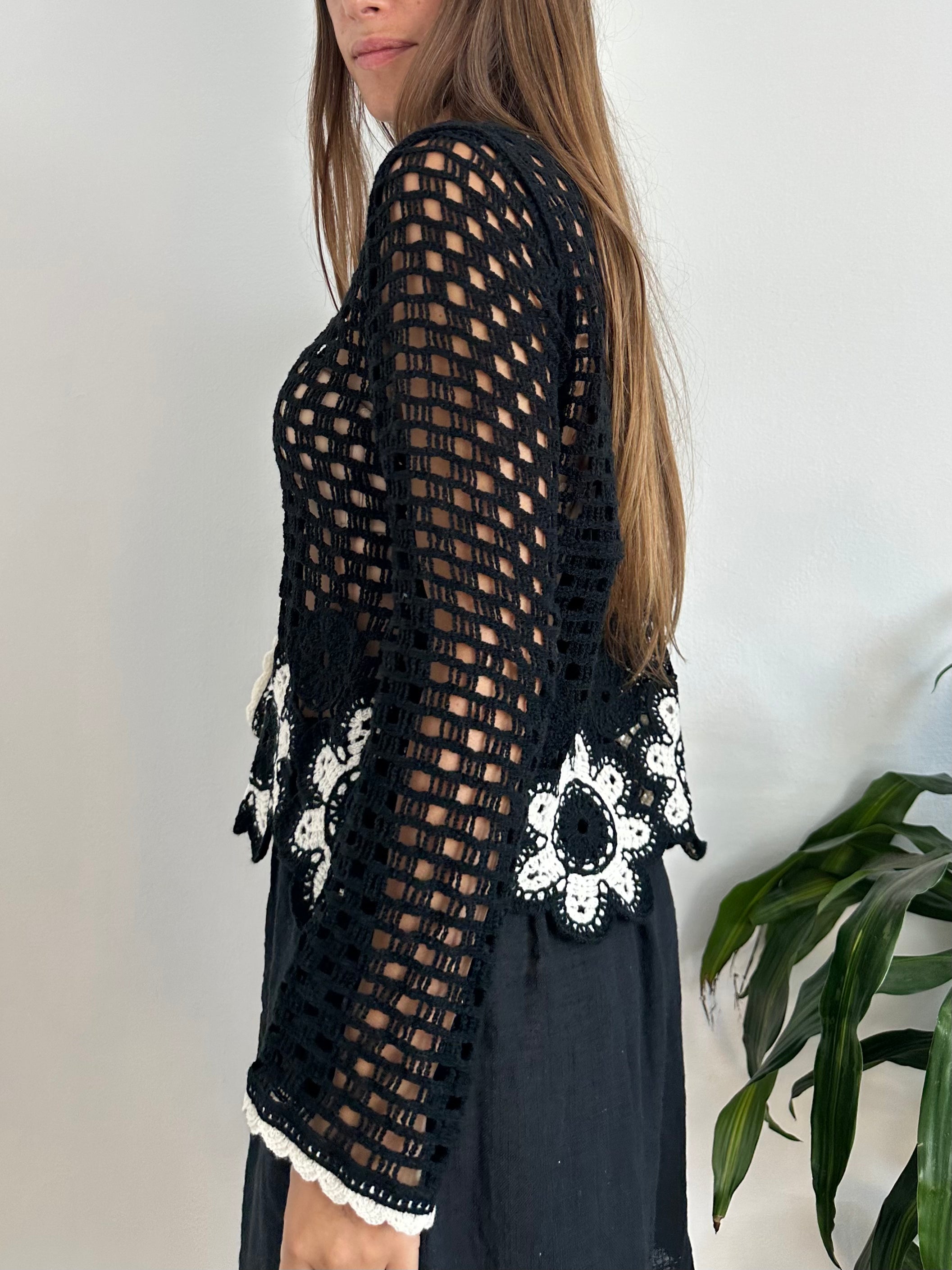 CARDIGAN CROCHET 100% COTONE