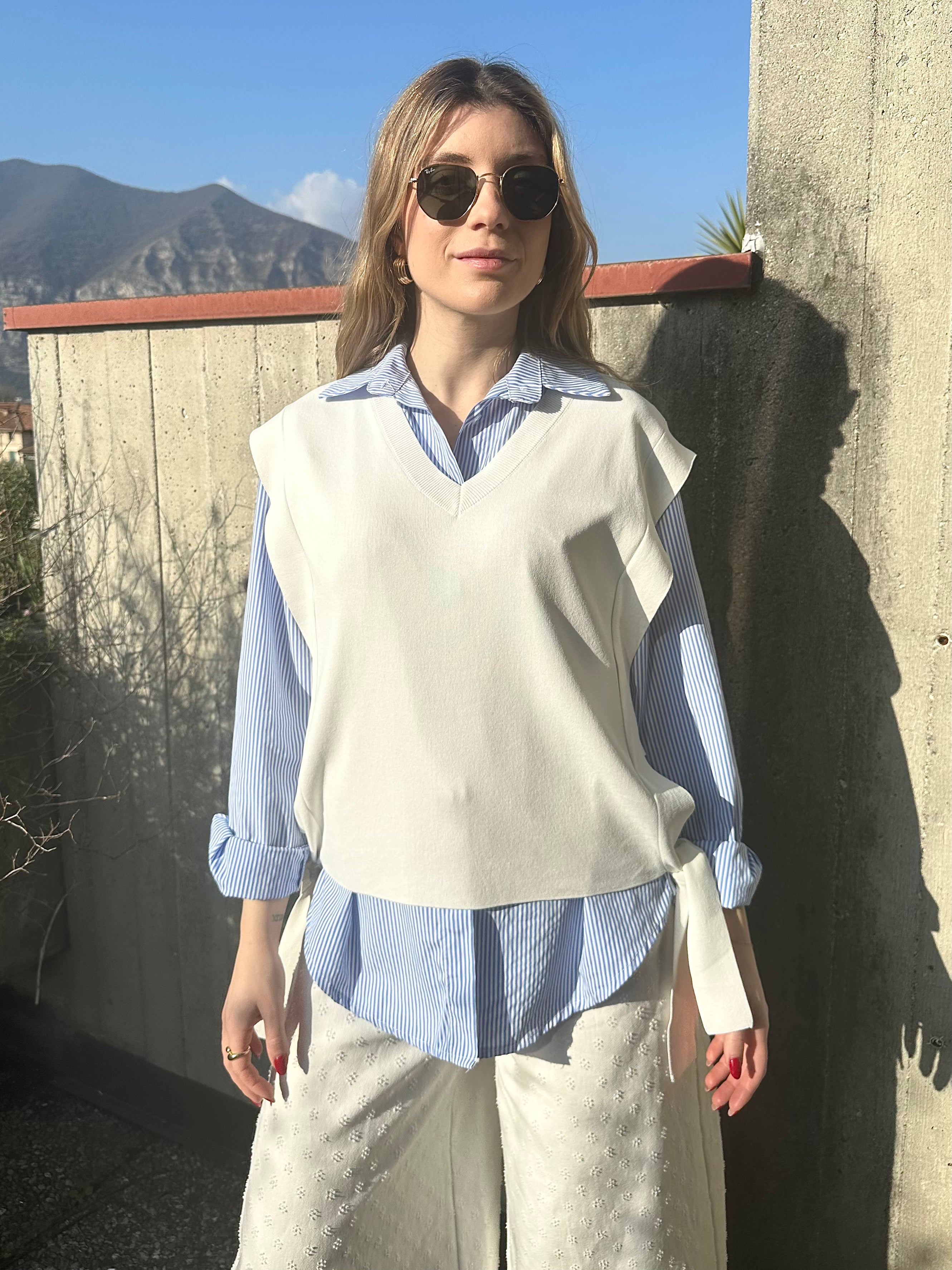 GILET LACCI BIANCO