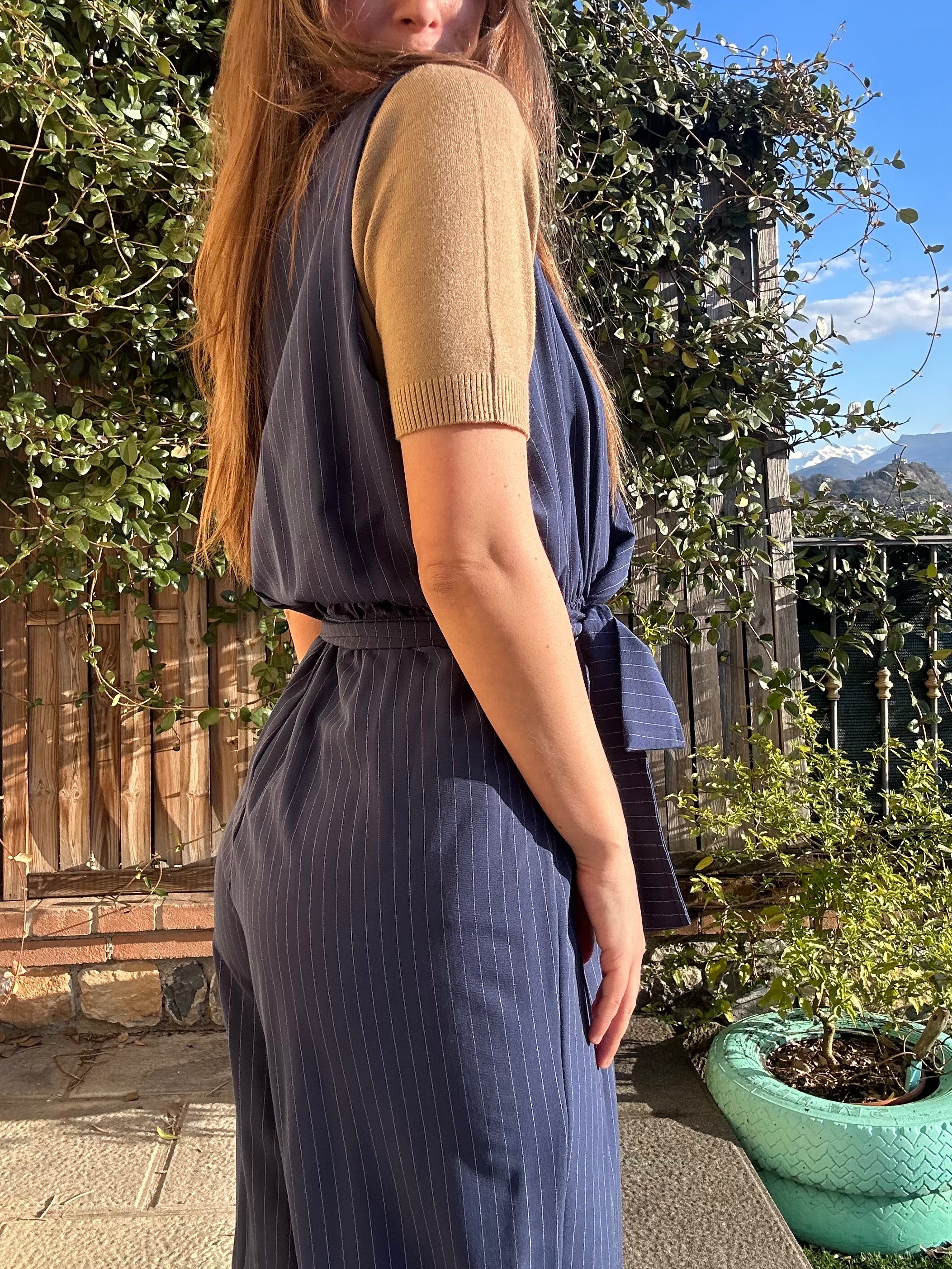 TUTA JUMPSUIT BLU-GESSATO