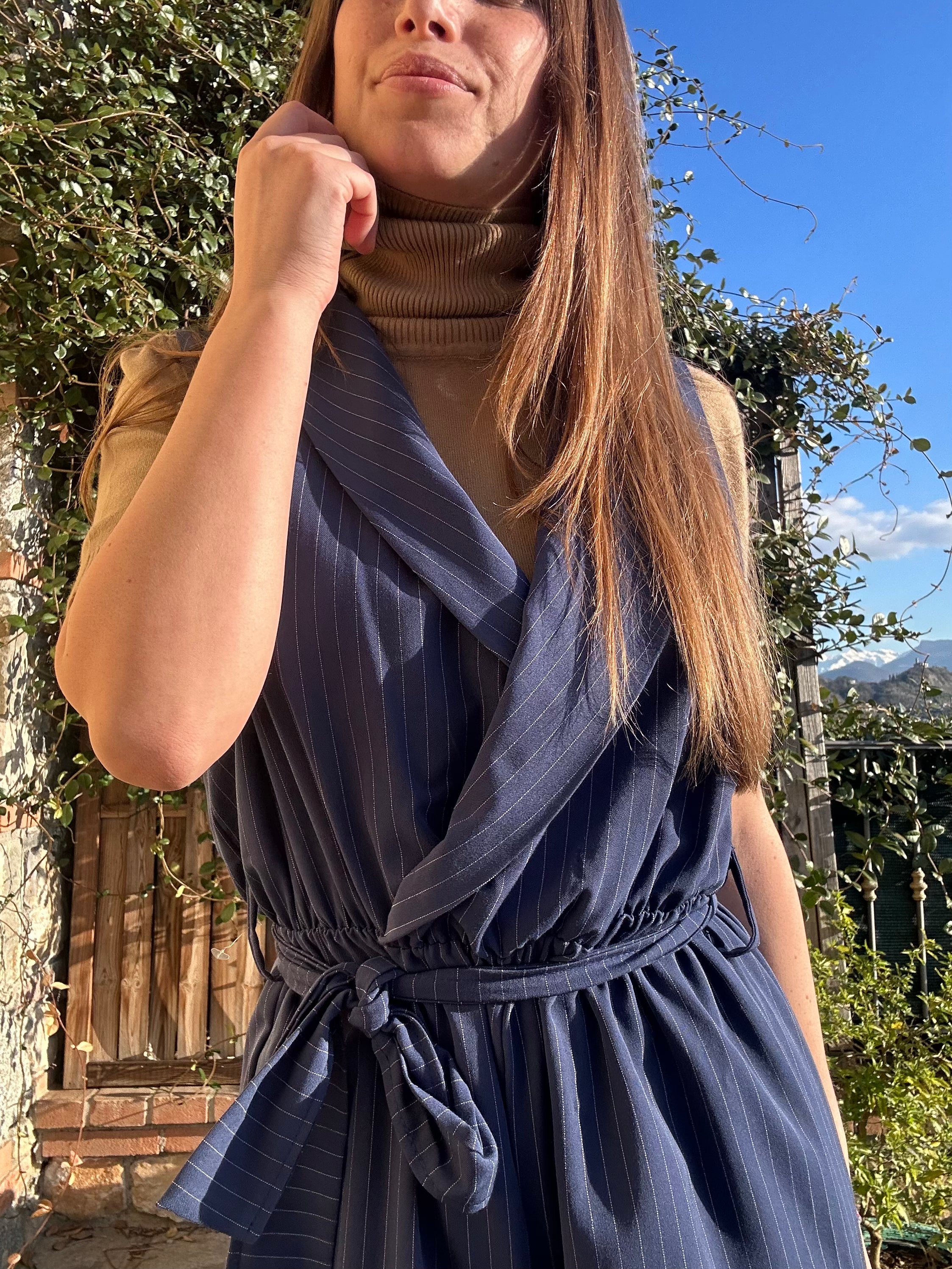 TUTA JUMPSUIT BLU-GESSATO