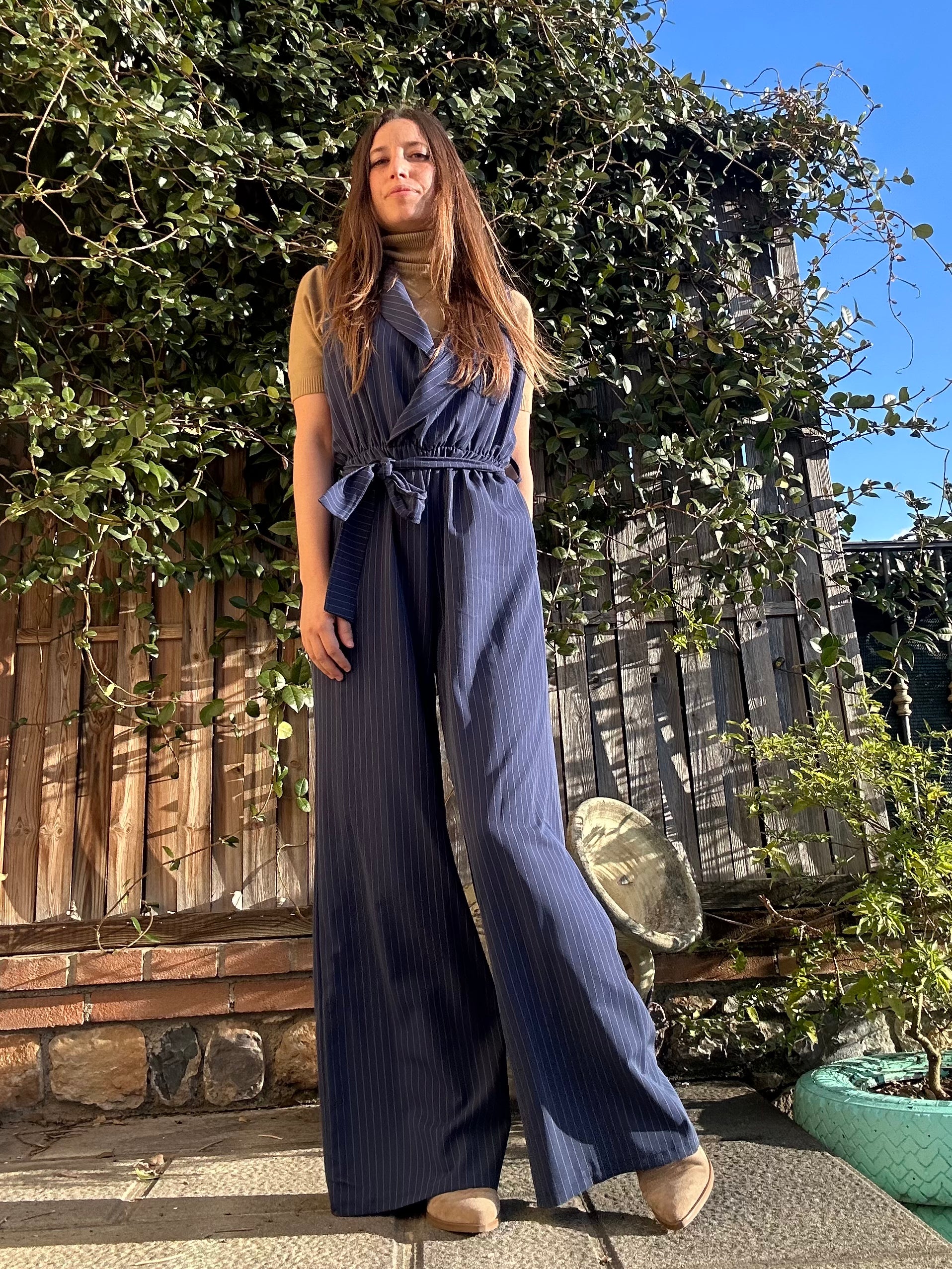 TUTA JUMPSUIT BLU-GESSATO