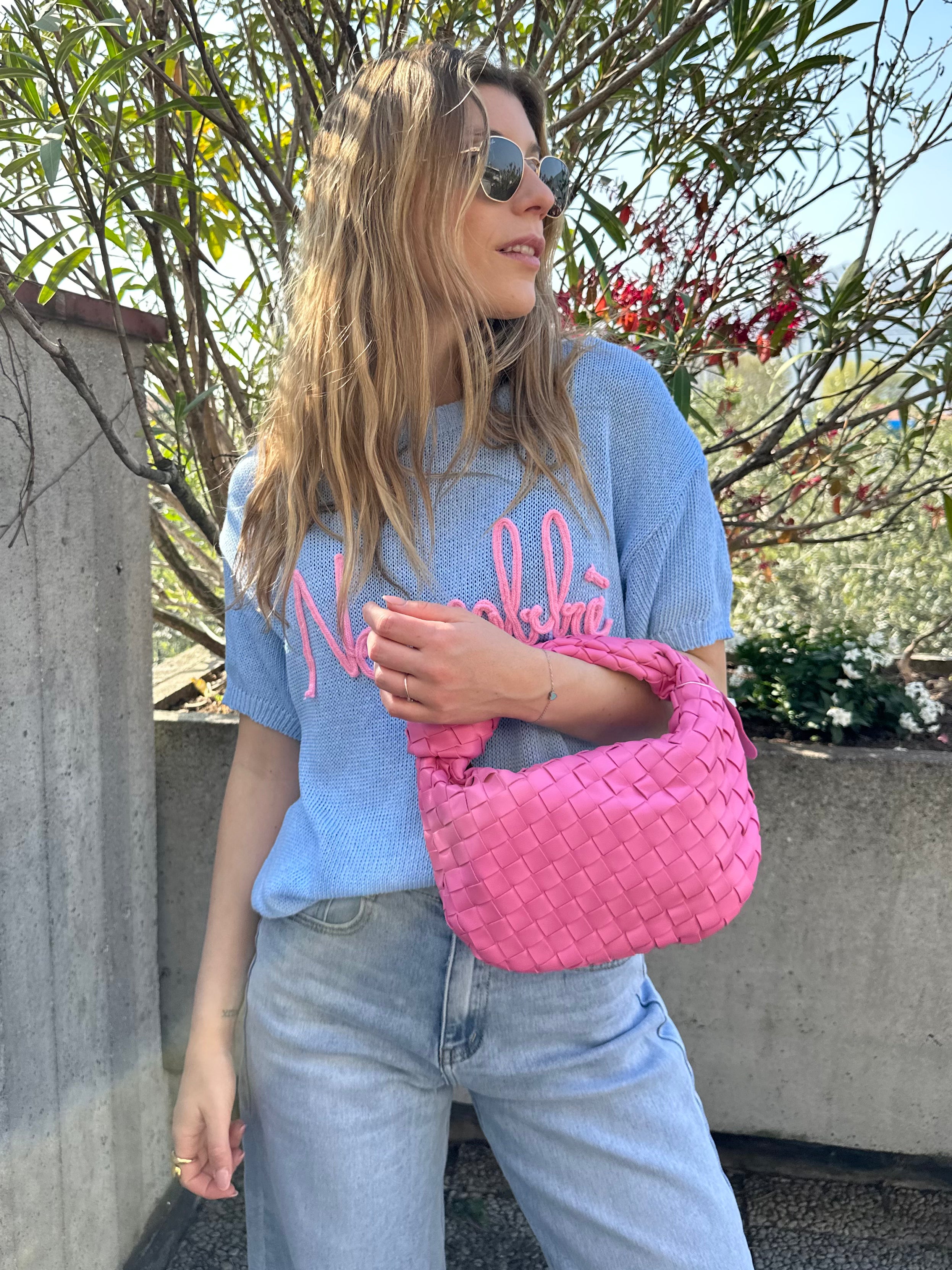 BORSA CHLOE MINI INTRECCIATA ROSA