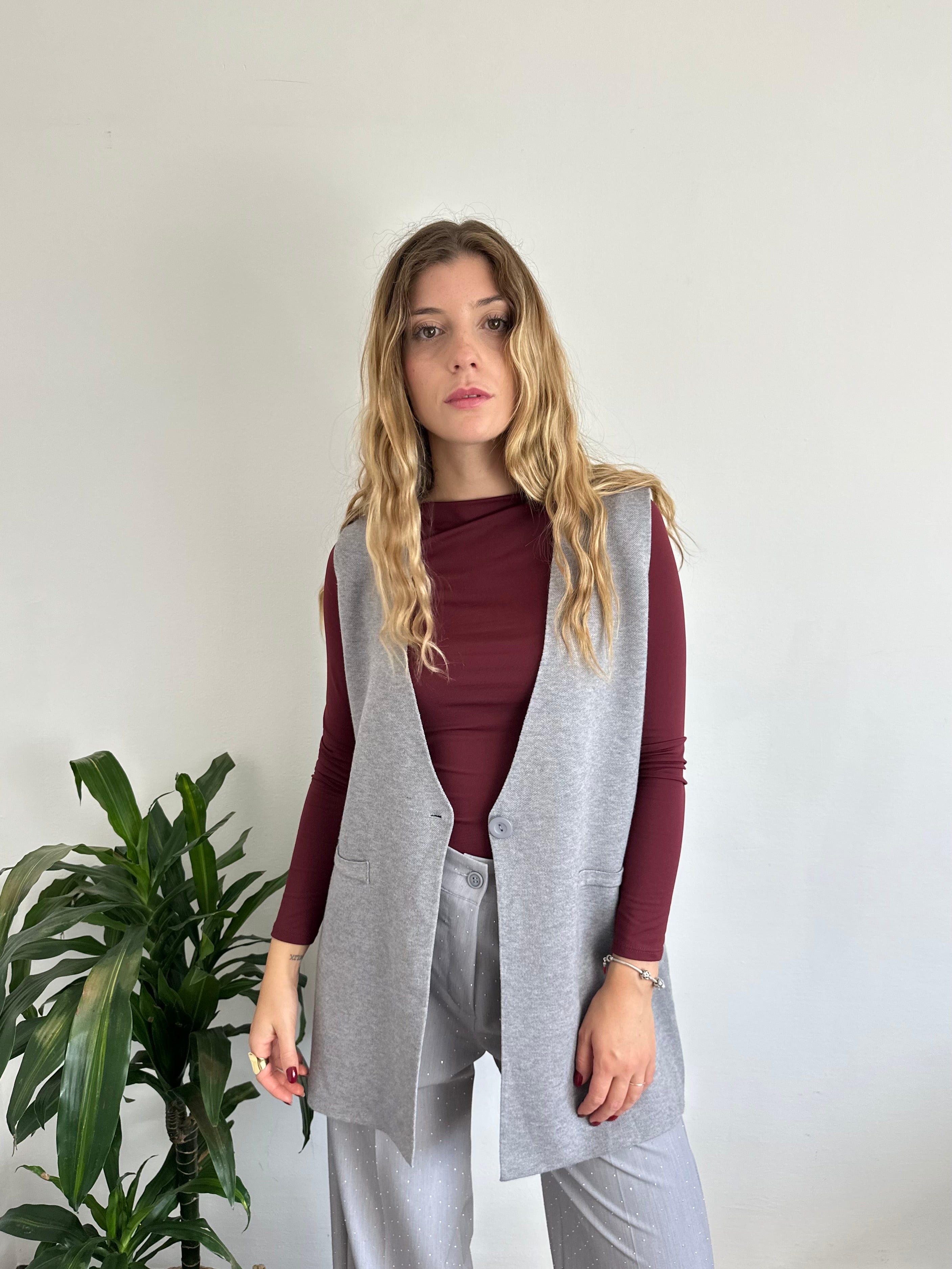 MAGLIA BASIC BORDEAUX