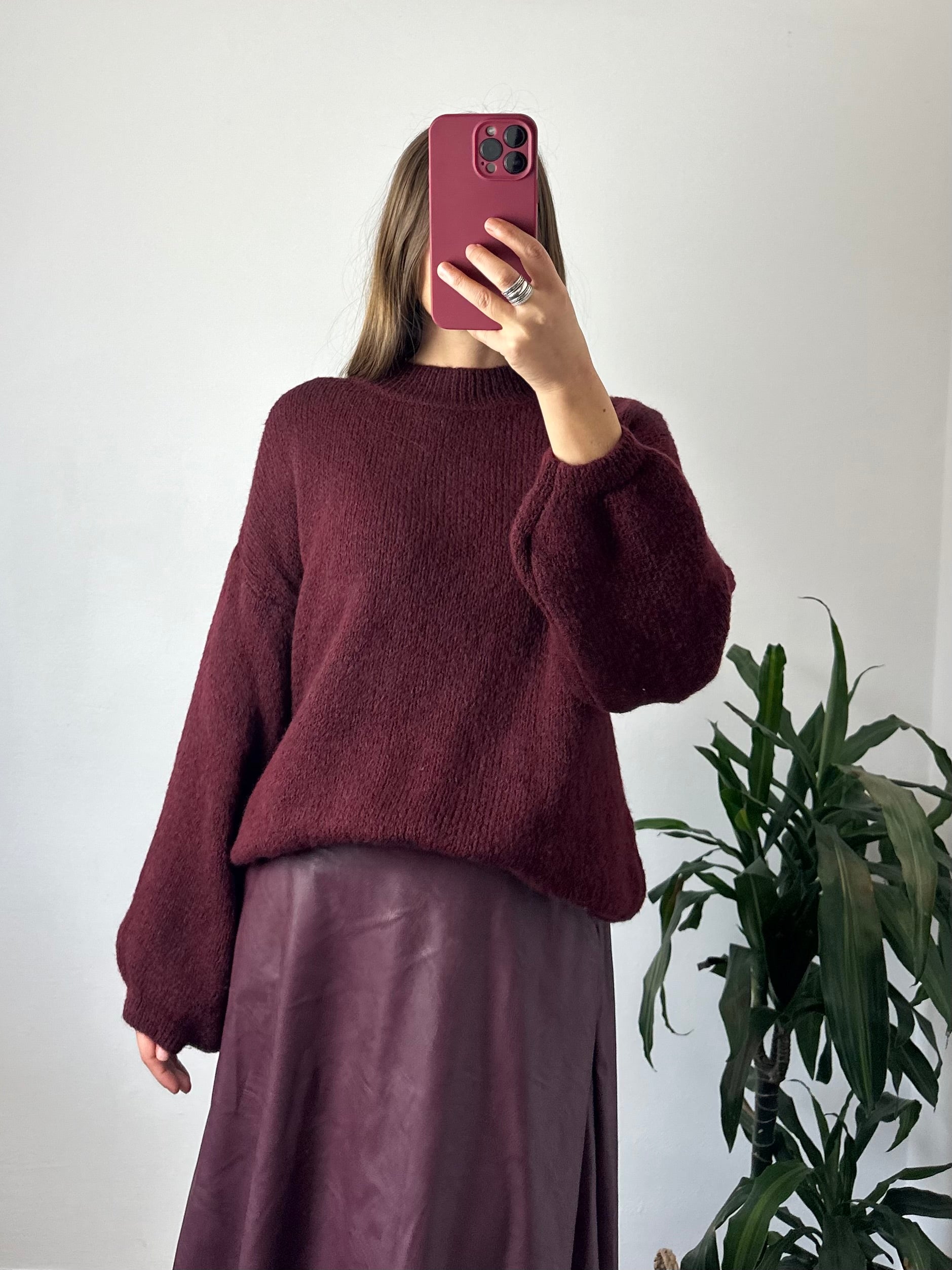 MAGLIONE misto LANA-ALPACA BORDEAUX