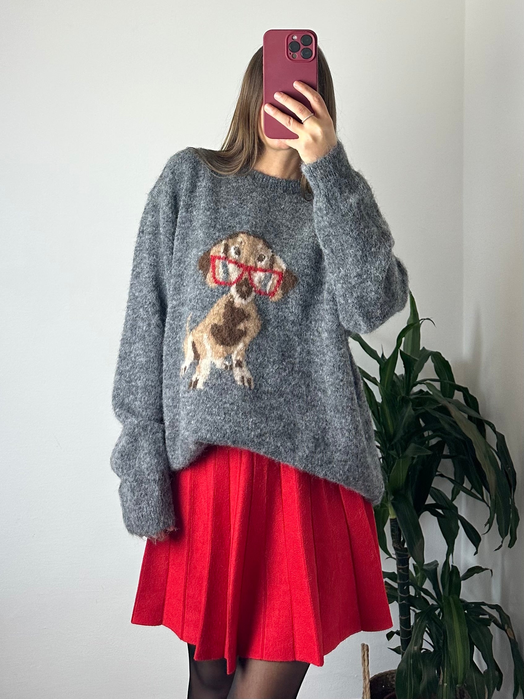 PULLOVER DOG misto LANA-MOHAIR GRIGIO