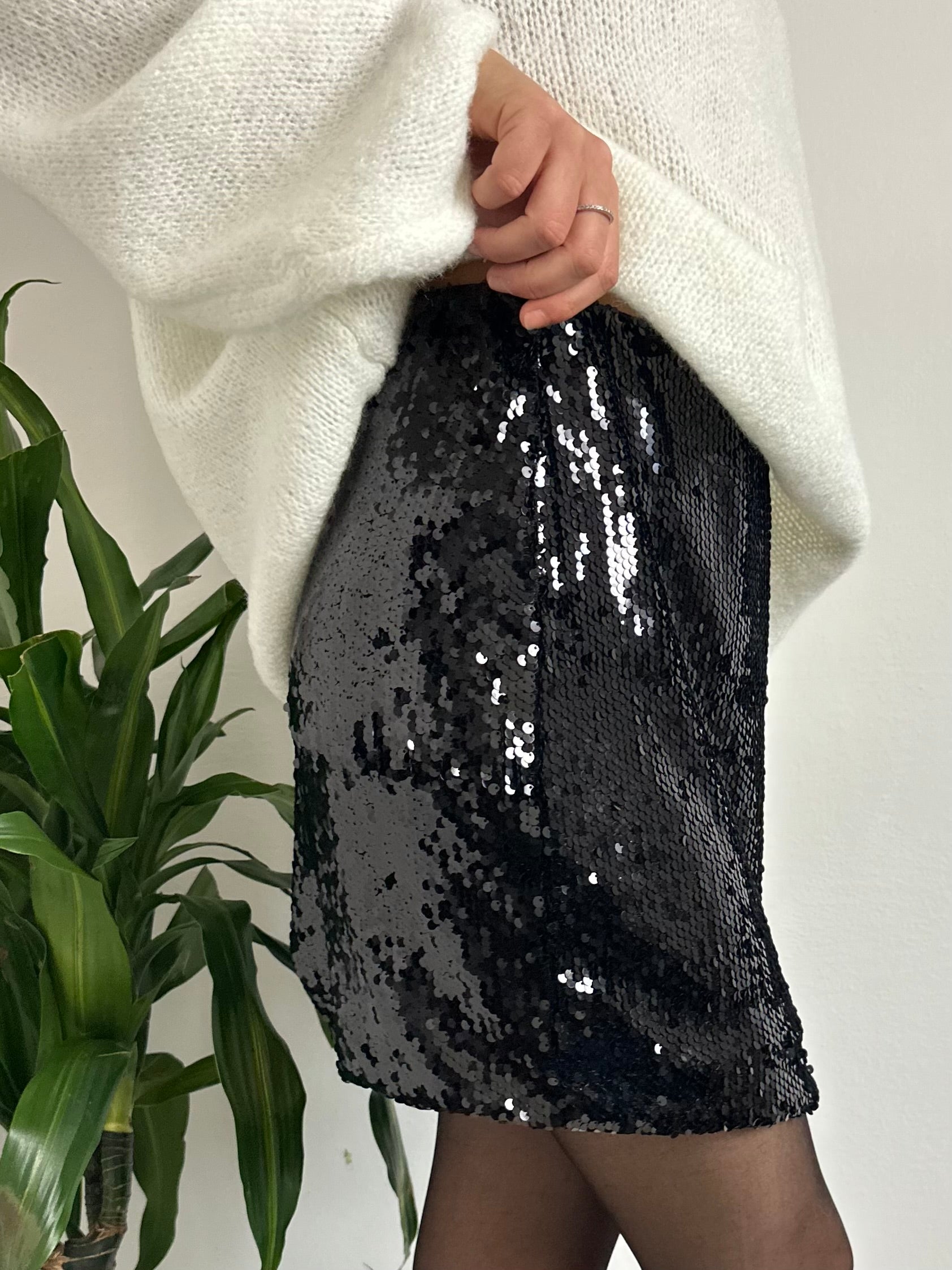 MINIGONNA PAILLETTES NERO