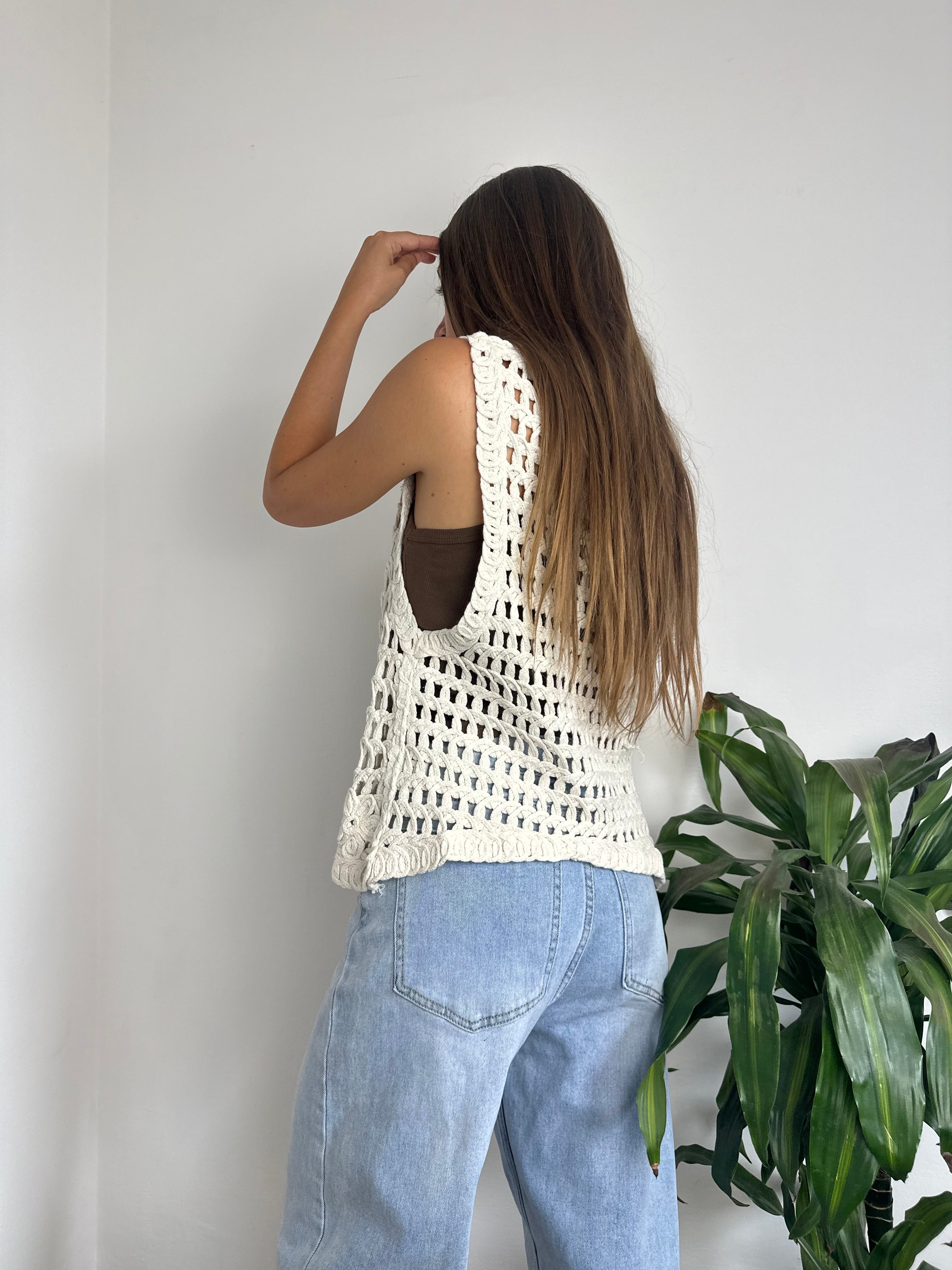 GILET MACRAMÈ 100% COTONE