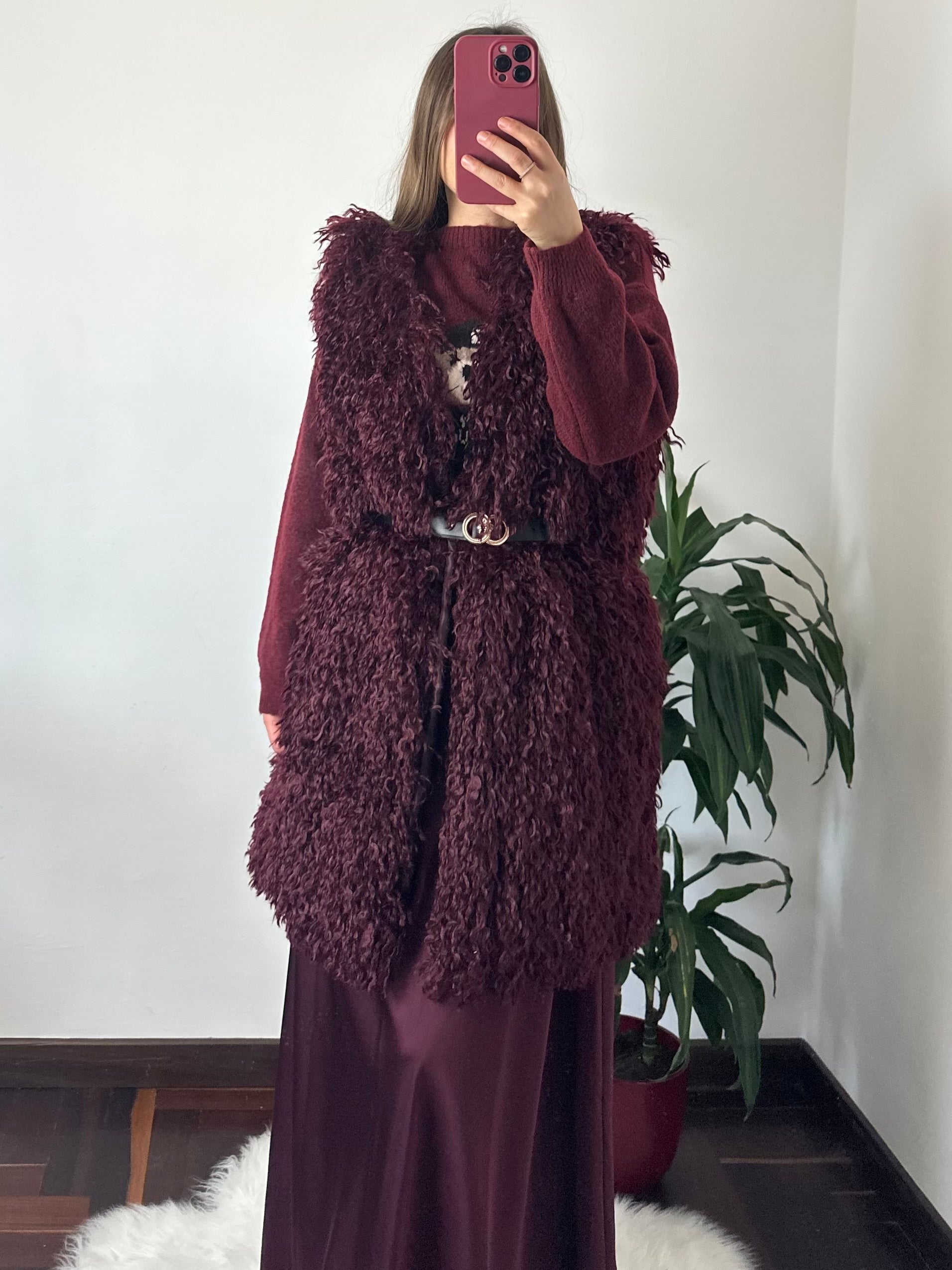 GILET ECOPELLICCIA BORGOGNA