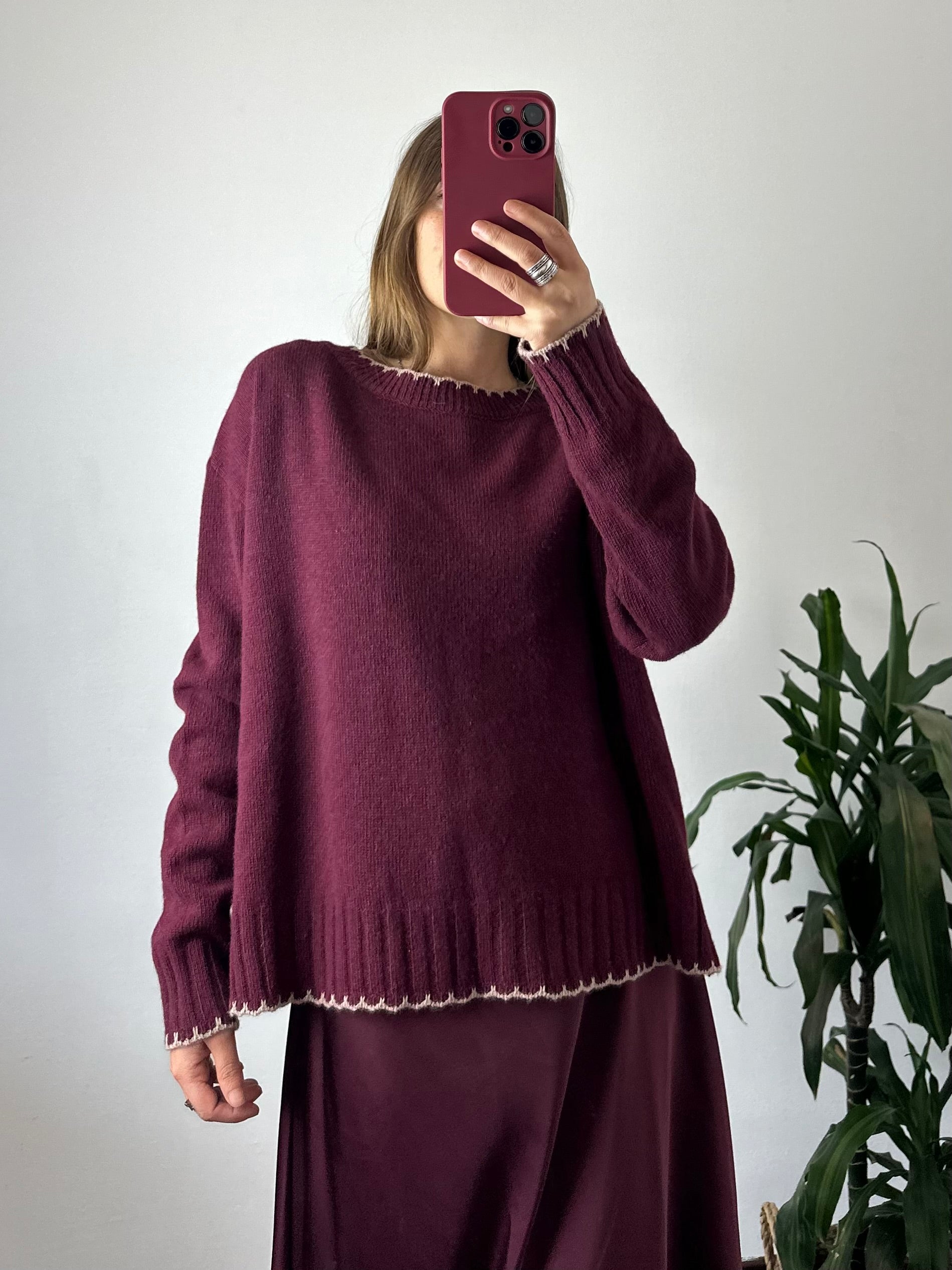 MAGLIONE in LANA BORDEAUX