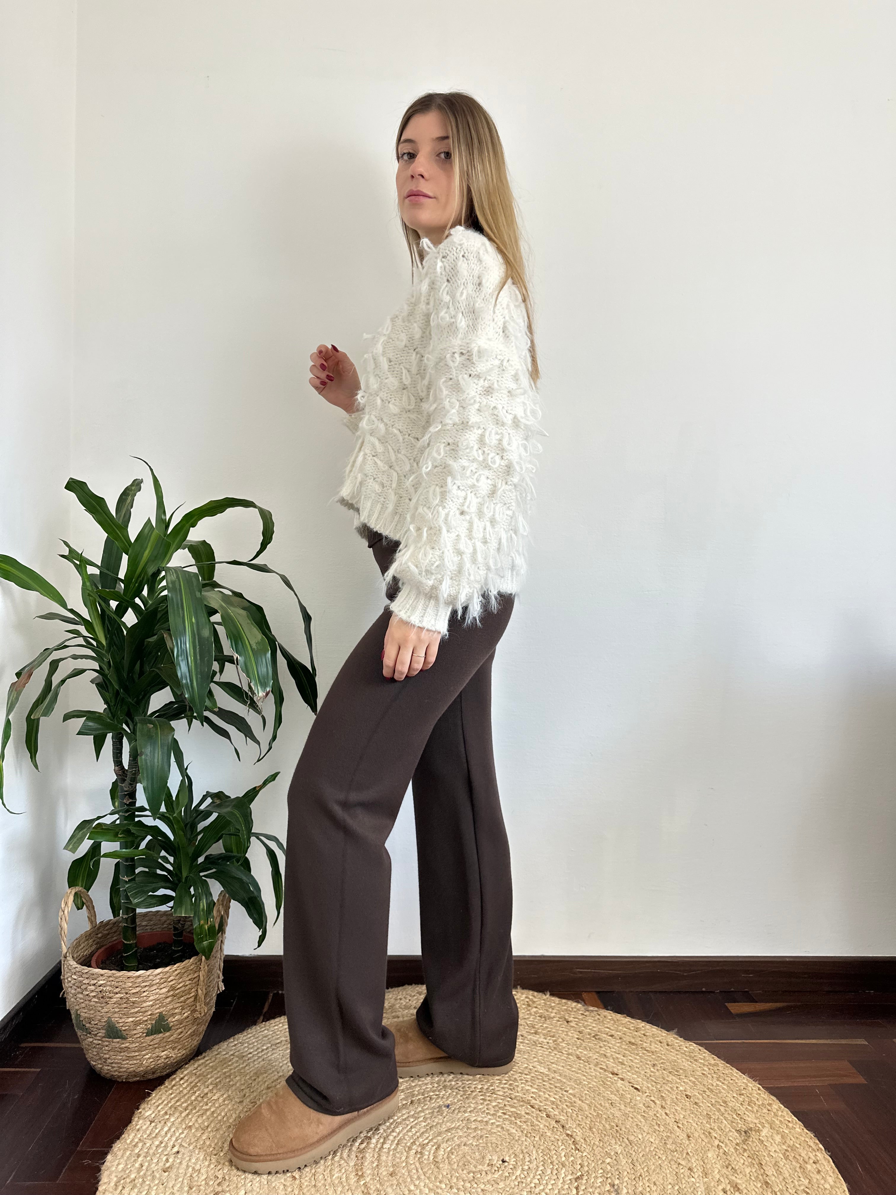 PANTALONE IN MAGLIA CIOCCOLATO