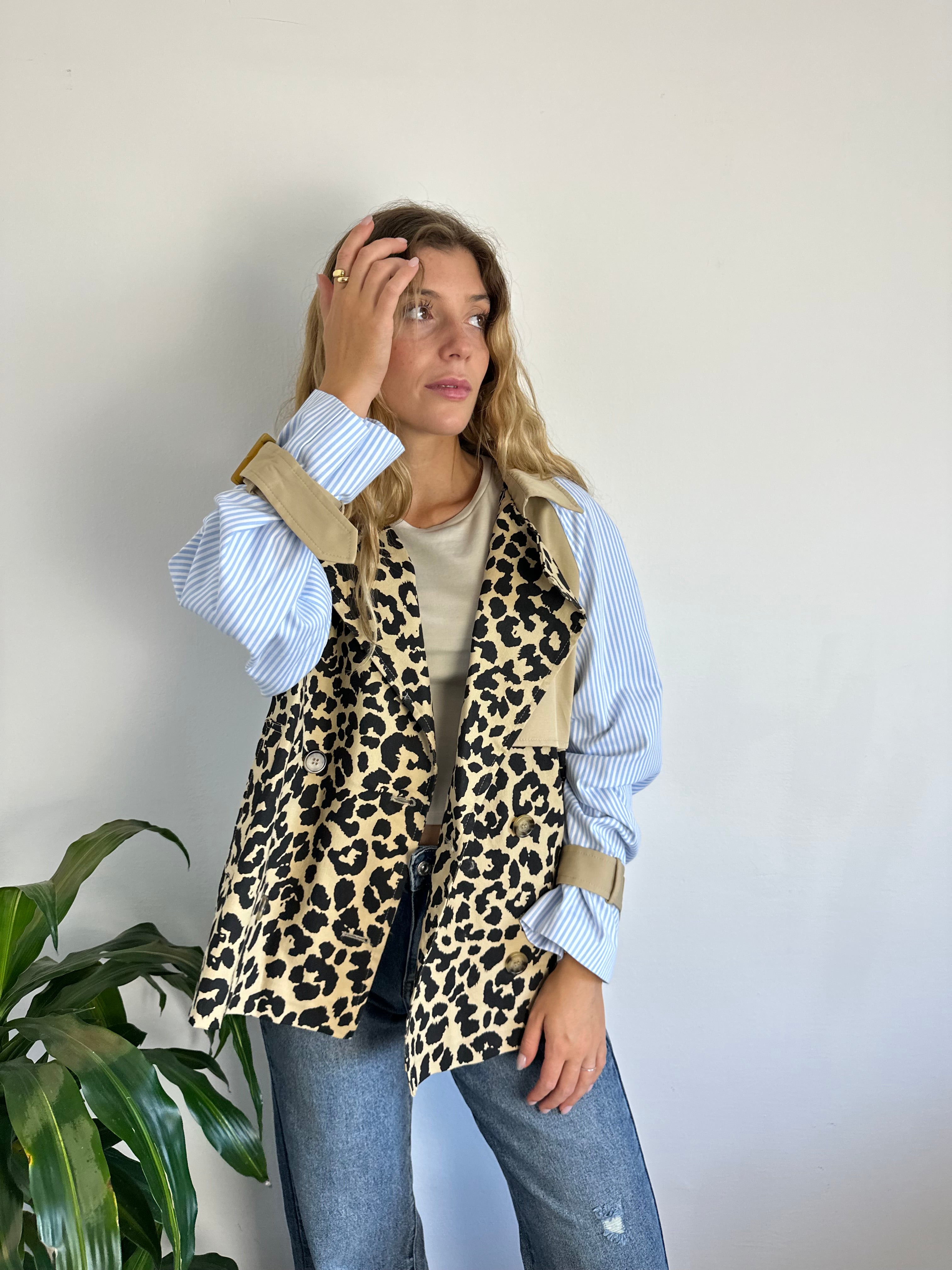 TRENCH LEOPARDATO