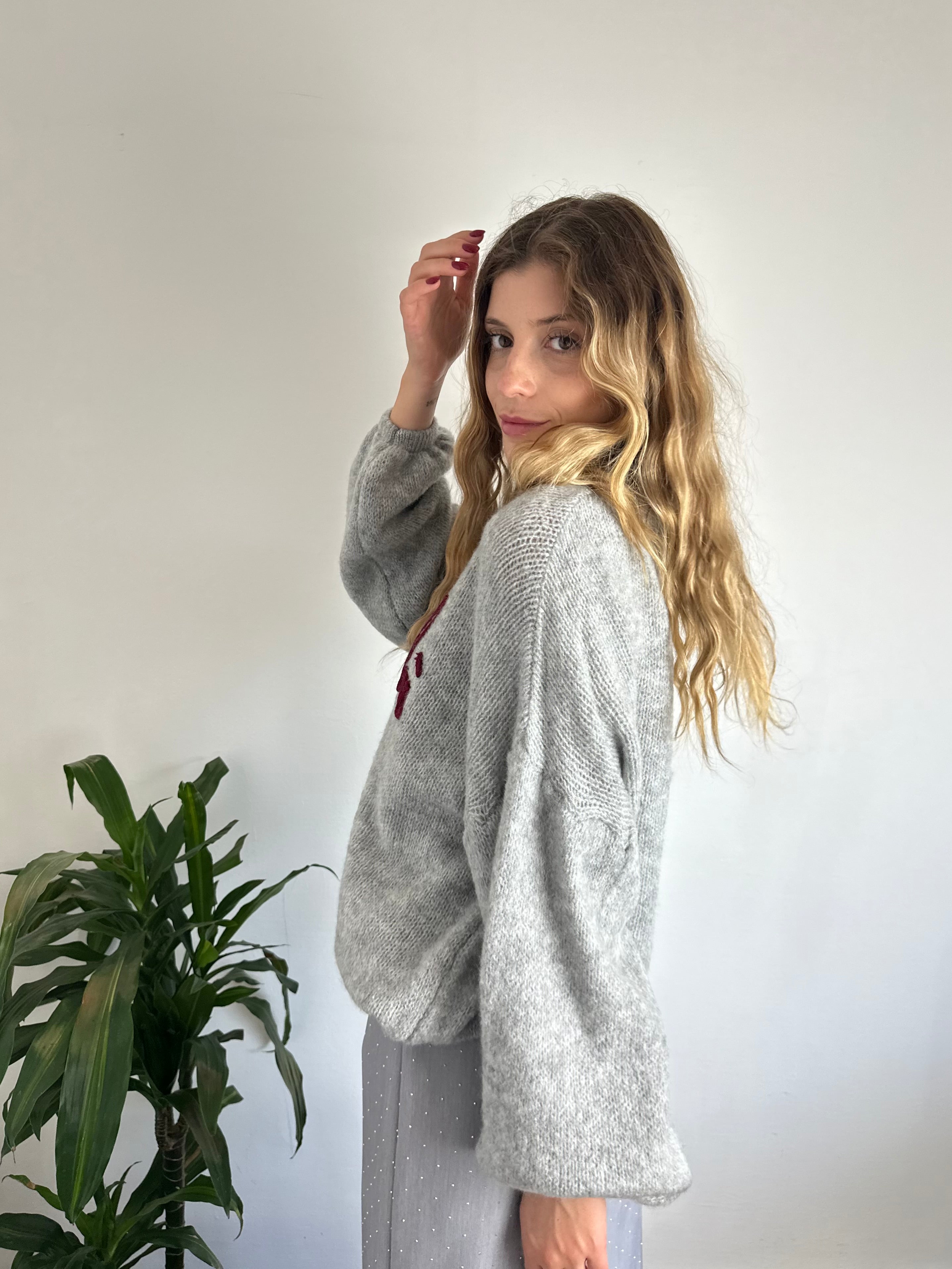 MAGLIONE “ No vabbè “ GRIGIO