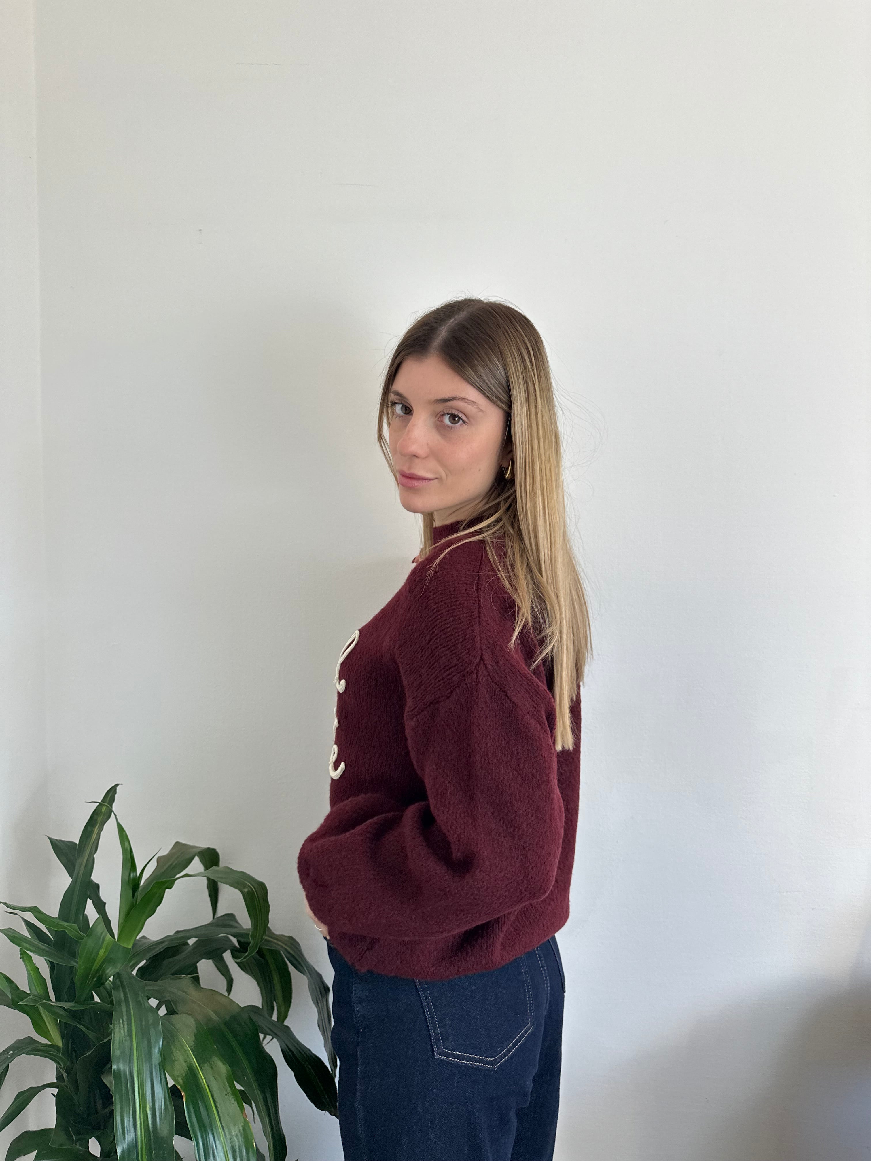 MAGLIONE “ Ho il mal di gente “ BORDEAUX