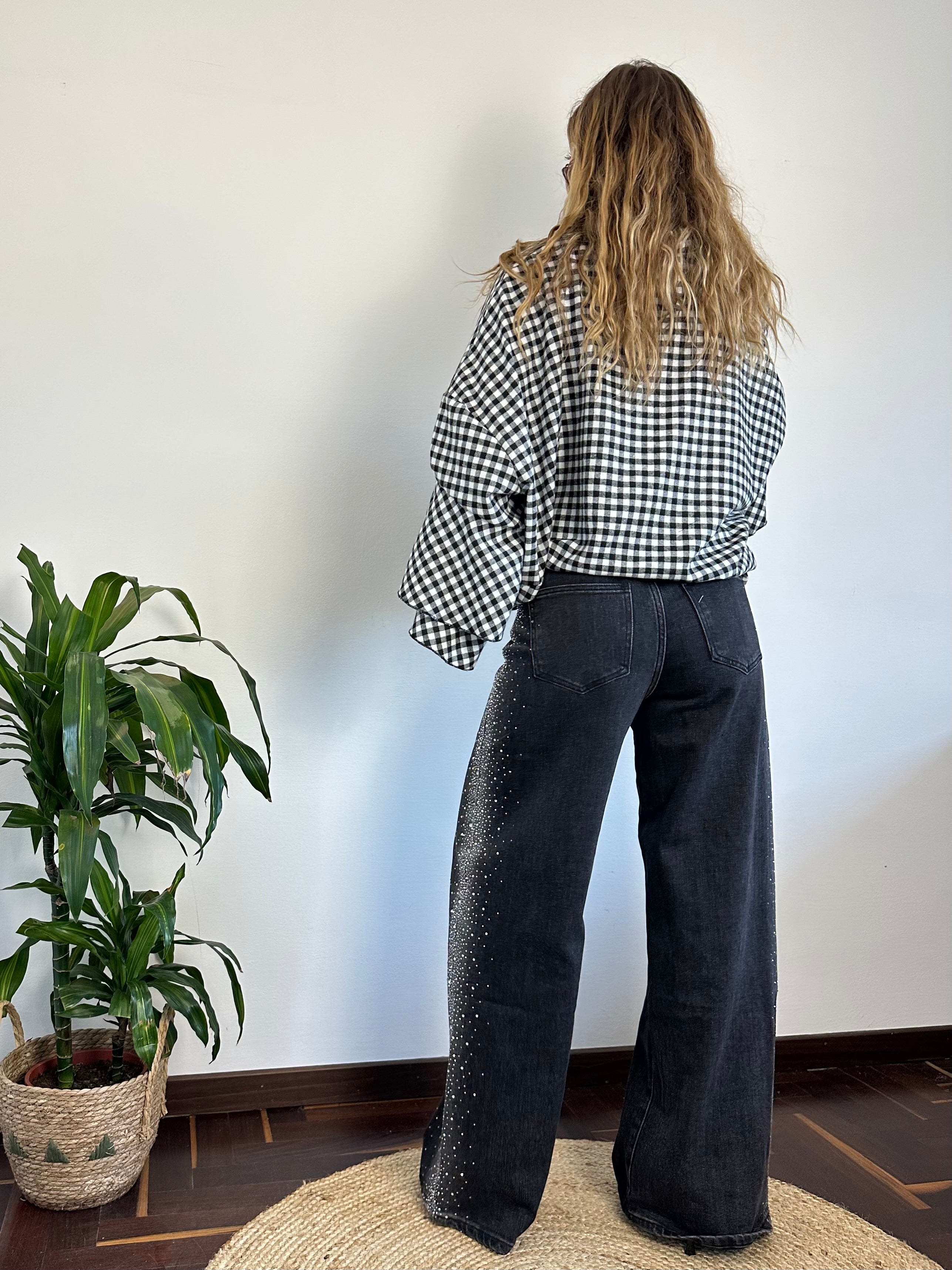 CAMICIA A QUADRI MANICHE A BALZE